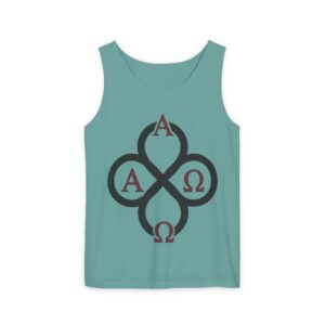 Alpha Omega Christian Tank Top — Celtic Infinity Faith Symbol