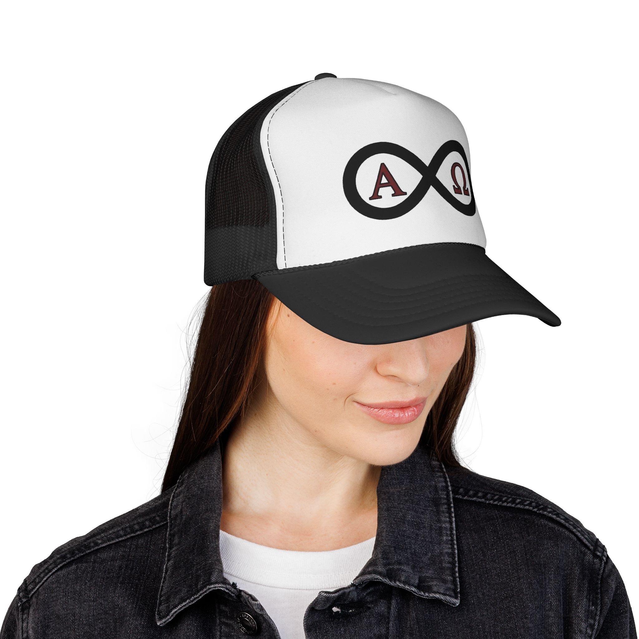 Christian Infinity Trucker Hat — Alpha & Omega Symbol Cap - Image 4