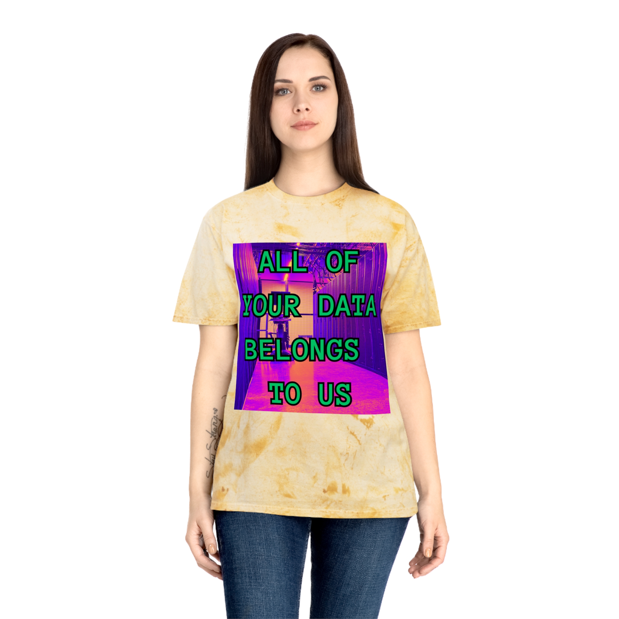 All Of Your Data Belongs To Us T-Shirt | Vaporwave Retro Cyberpunk - Image 4