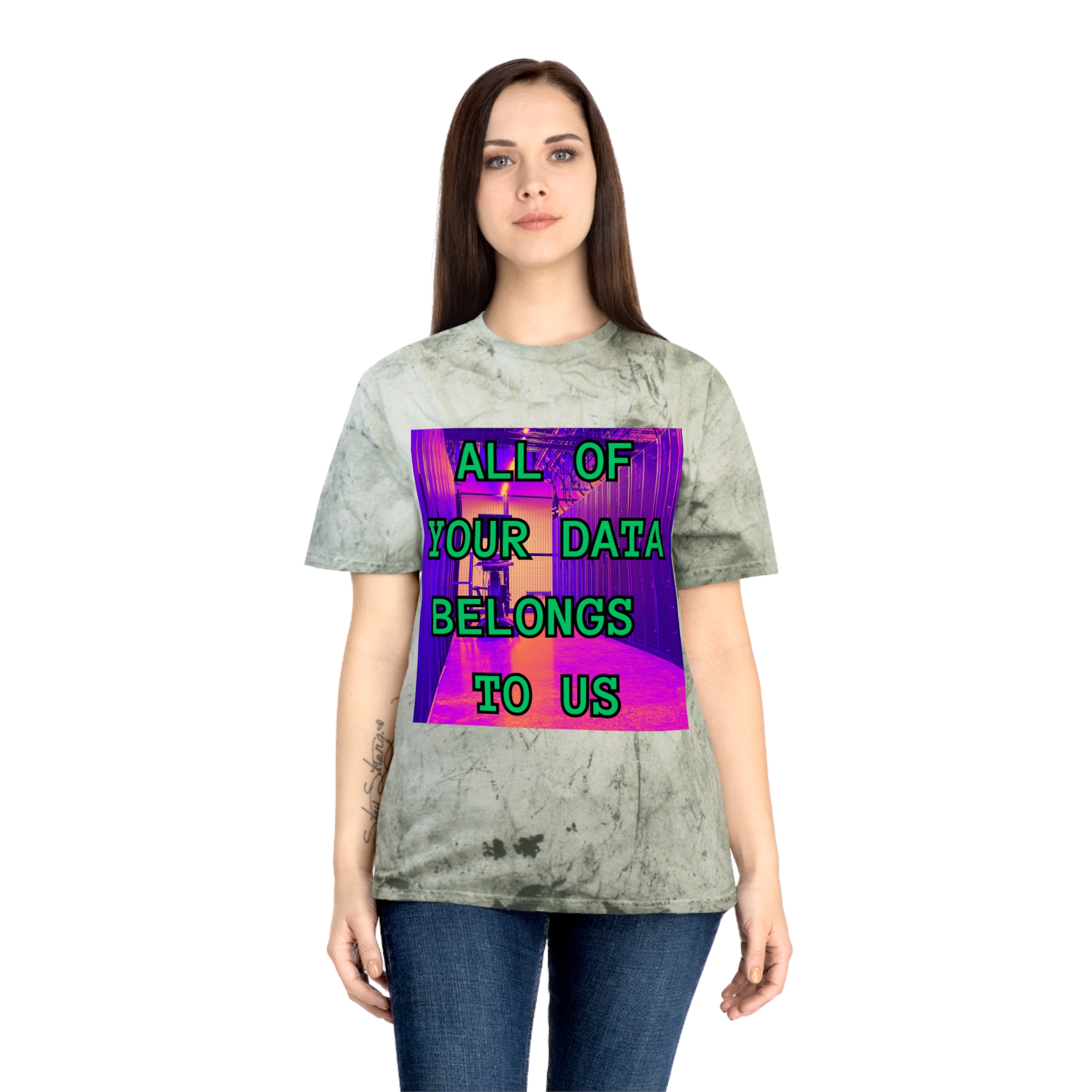 All Of Your Data Belongs To Us T-Shirt | Vaporwave Retro Cyberpunk - Image 12