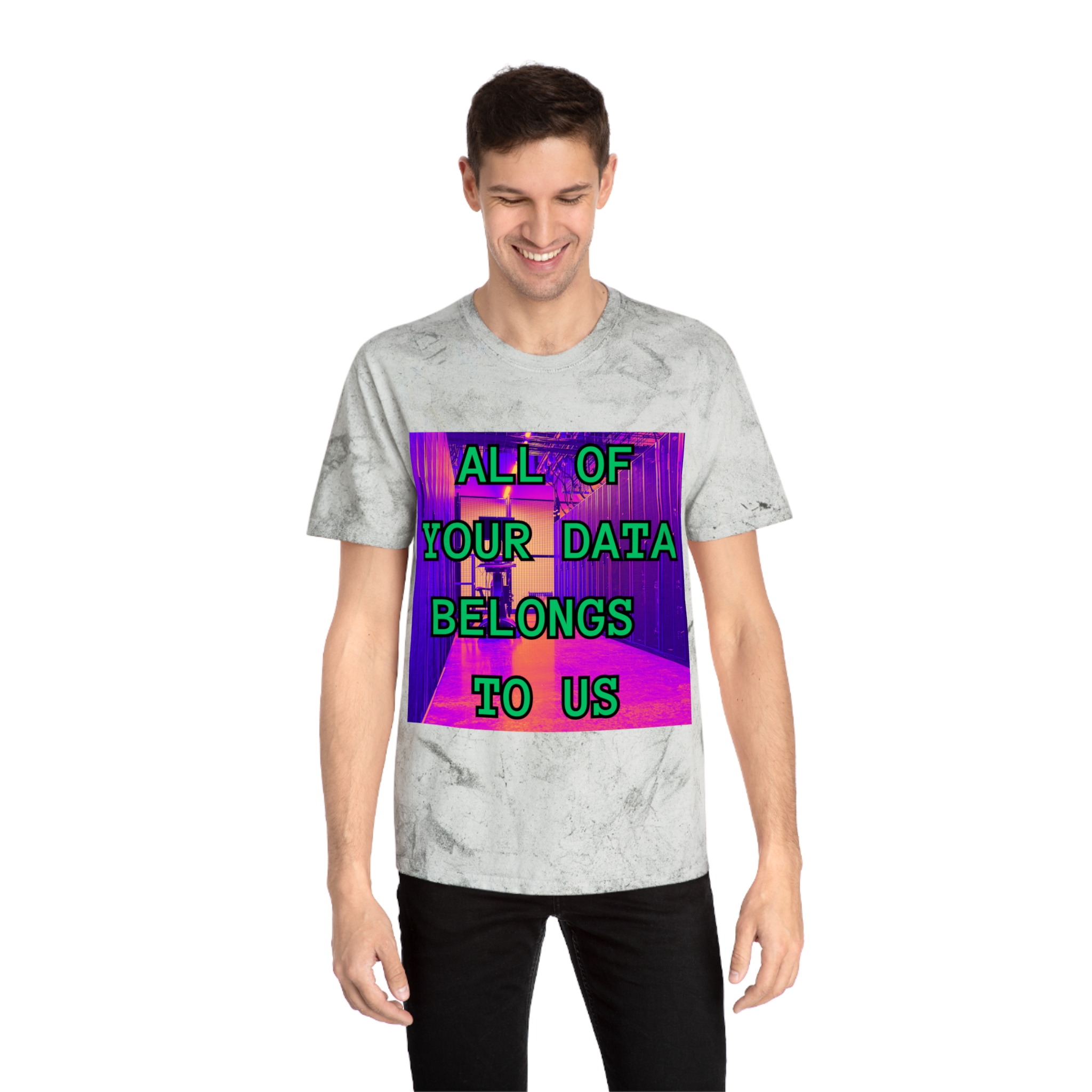 All Of Your Data Belongs To Us T-Shirt | Vaporwave Retro Cyberpunk - Image 7