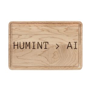 Engraved 'HUMINT > AI' Wooden Cutting Board