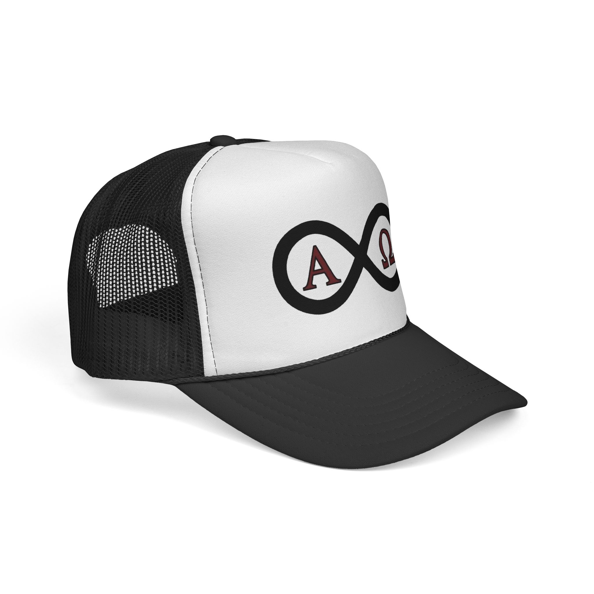 Christian Infinity Trucker Hat — Alpha & Omega Symbol Cap - Image 2