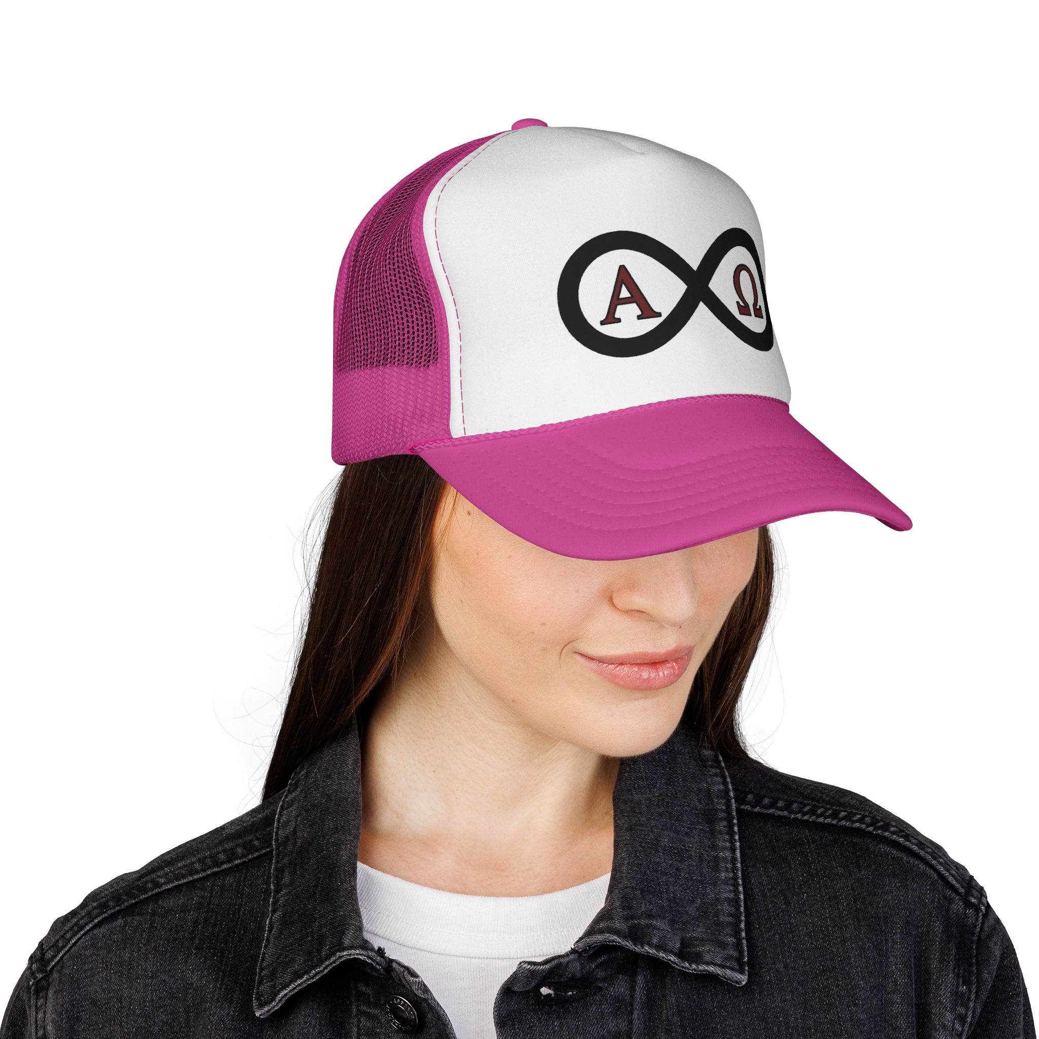 Christian Infinity Trucker Hat — Alpha & Omega Symbol Cap - Image 28