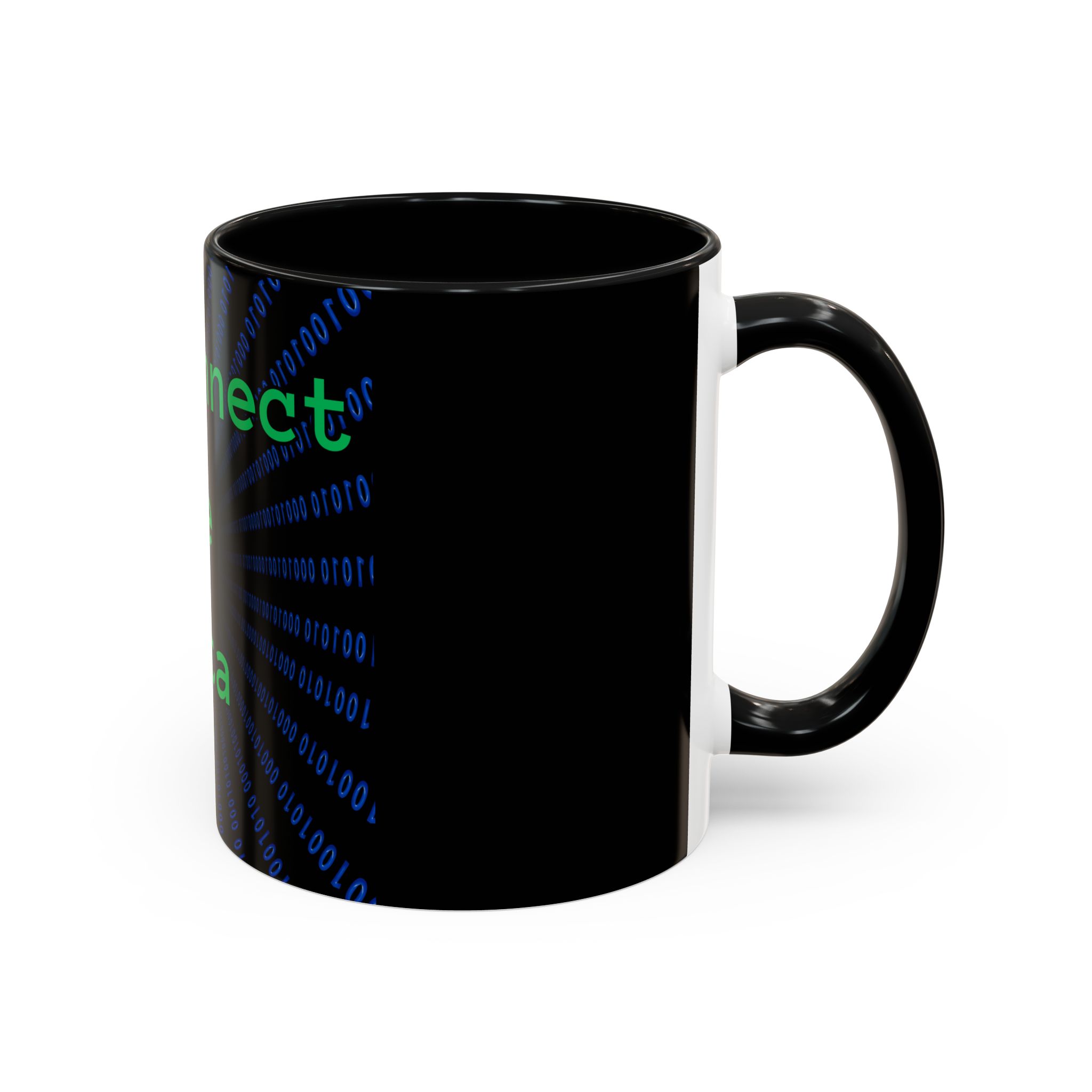 Disconnect the Data Accent Coffee Mug — Tech Humor Binary Design (11/15oz) - Image 2