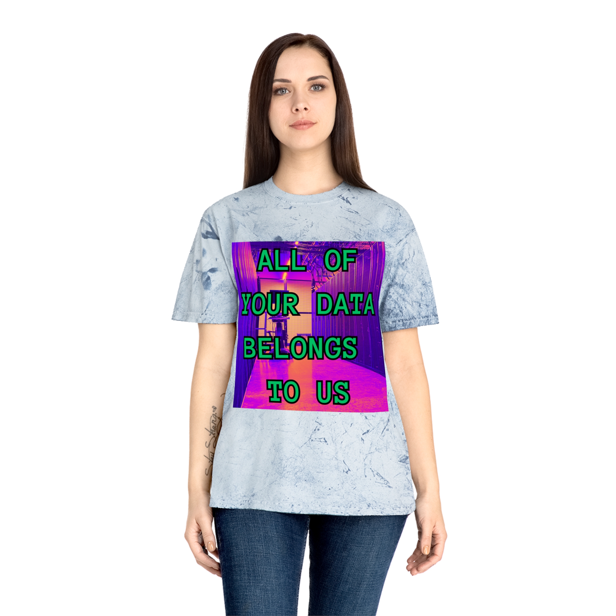 All Of Your Data Belongs To Us T-Shirt | Vaporwave Retro Cyberpunk - Image 16