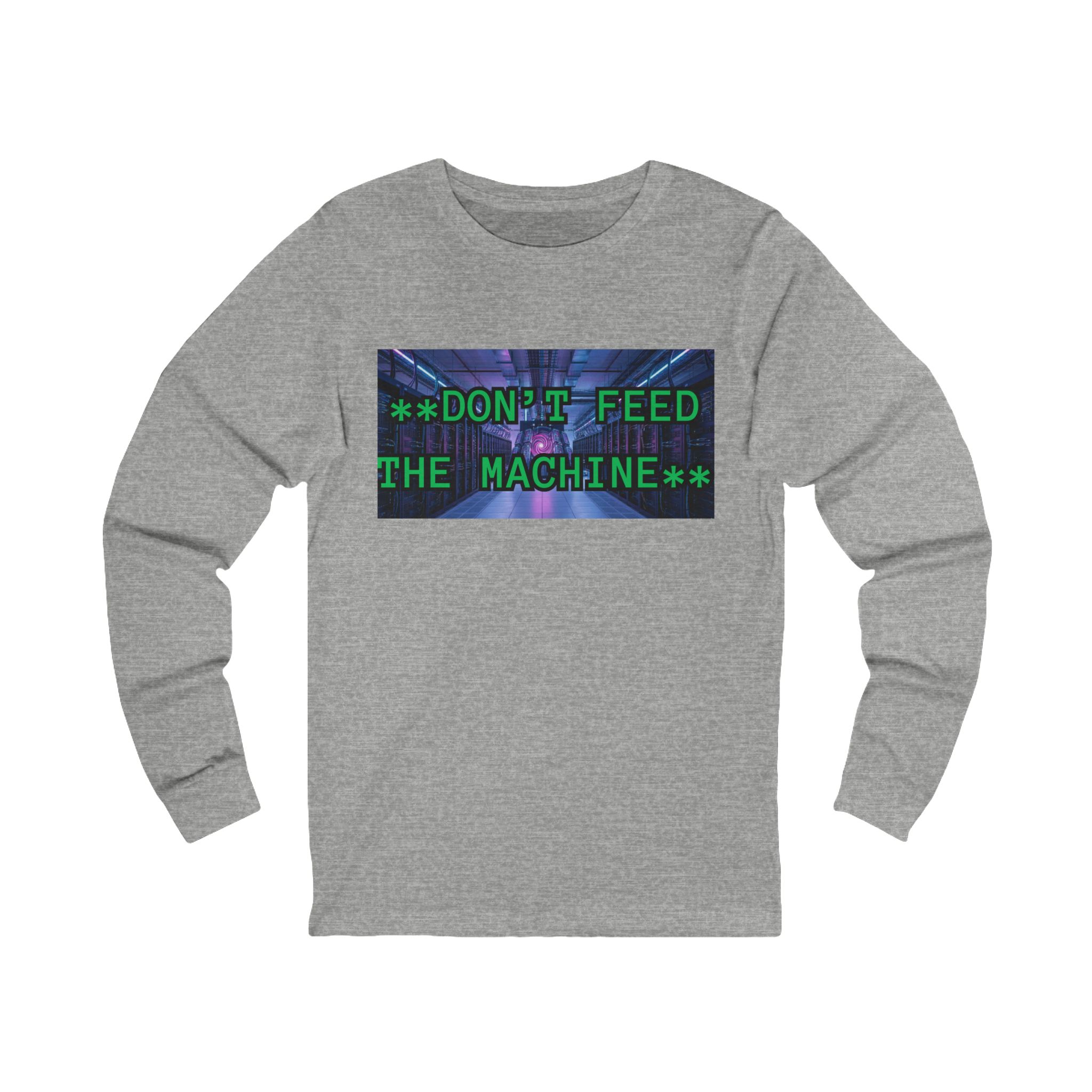 DON'T FEED THE MACHINE Tee | Cyberpunk Glitch Text Long Sleeve - Image 16