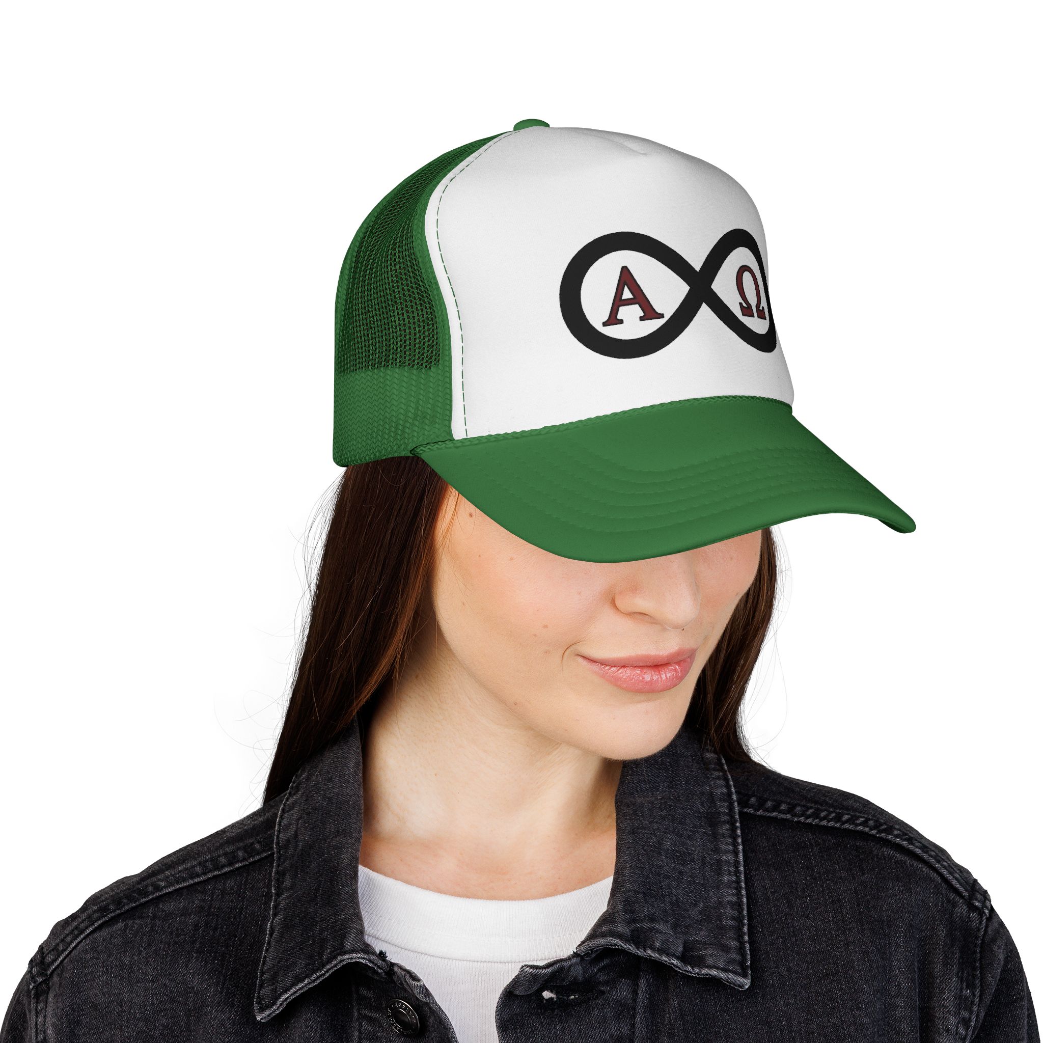 Christian Infinity Trucker Hat — Alpha & Omega Symbol Cap - Image 24