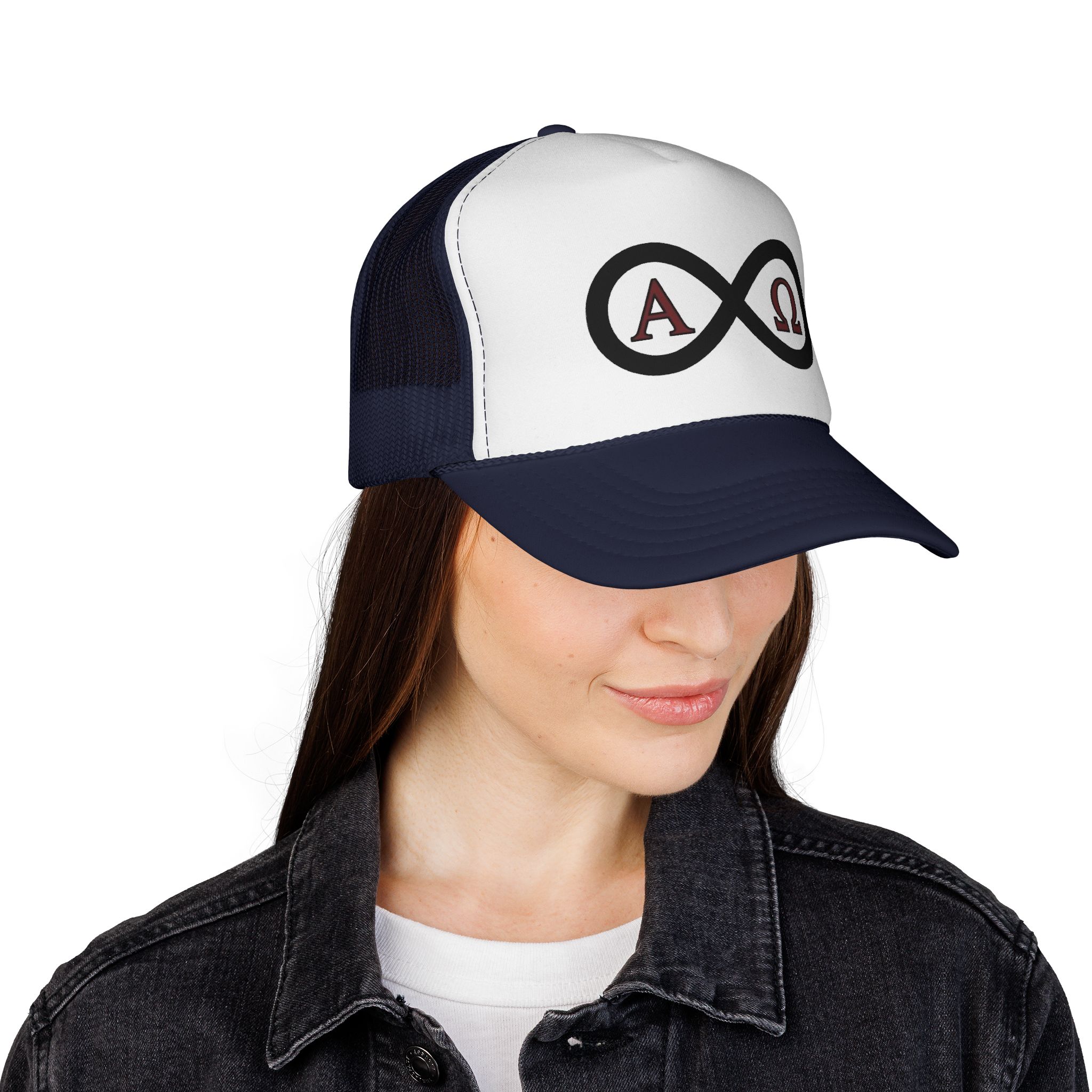 Christian Infinity Trucker Hat — Alpha & Omega Symbol Cap - Image 12