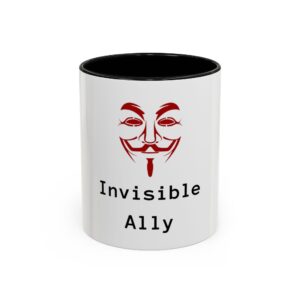 Invisible Ally Accent Coffee Mug – Guy Fawkes Mask Design