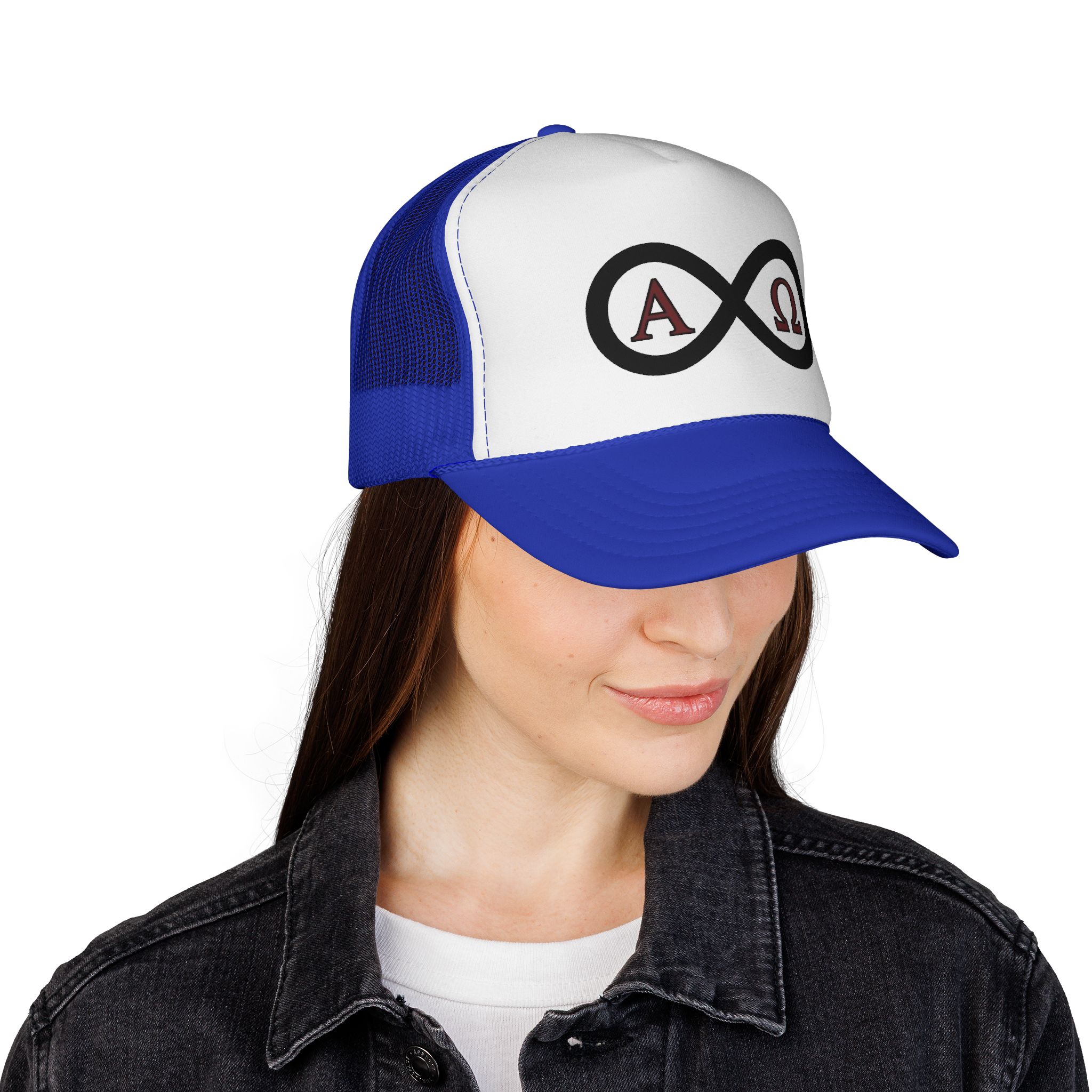 Christian Infinity Trucker Hat — Alpha & Omega Symbol Cap - Image 16