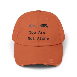 You Are Not Alone Distressed Baseball Cap — Surveillance Camera Graphic