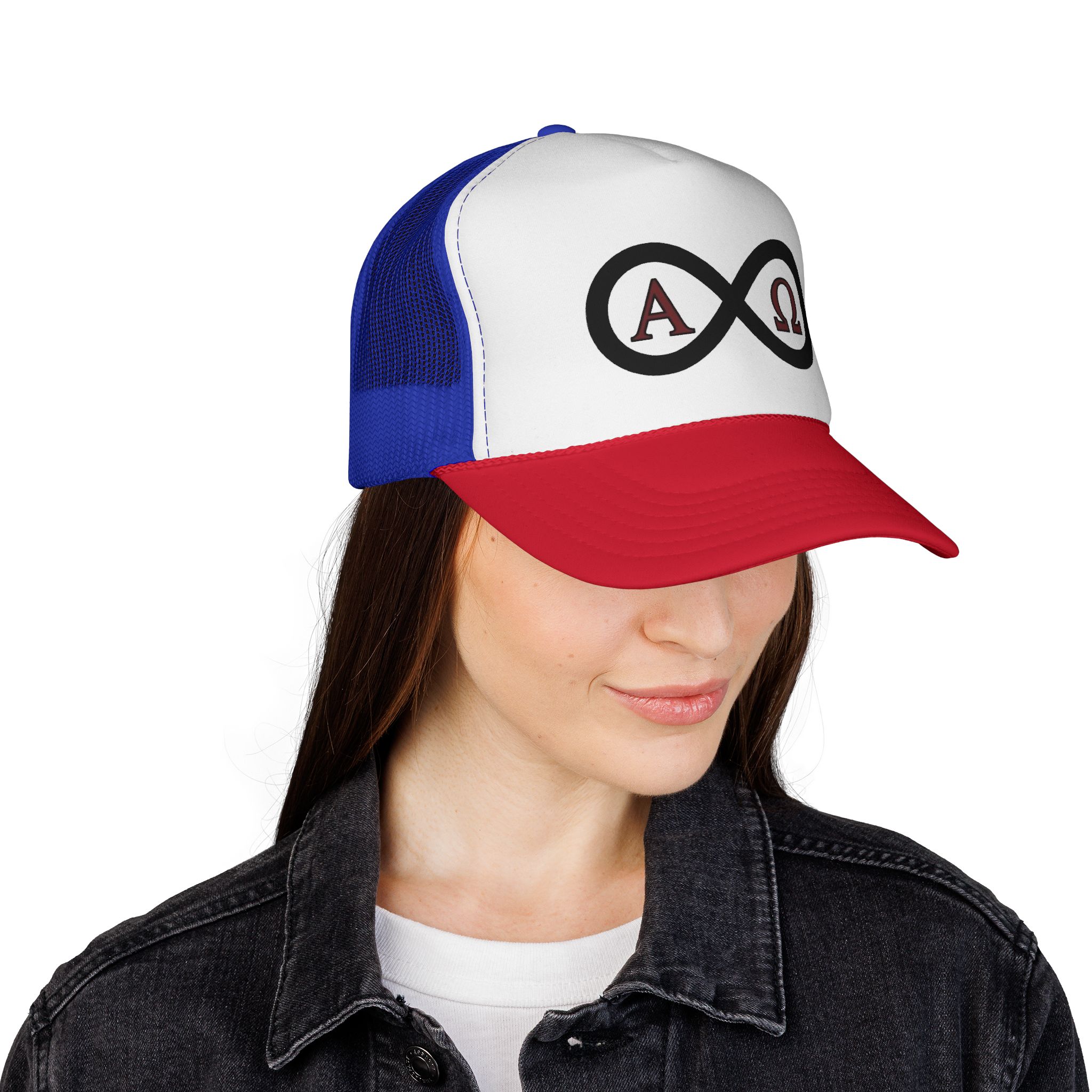 Christian Infinity Trucker Hat — Alpha & Omega Symbol Cap - Image 20