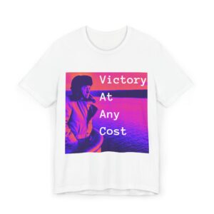 Victory At Any Cost T-Shirt | Retro Neon Photo Text Design