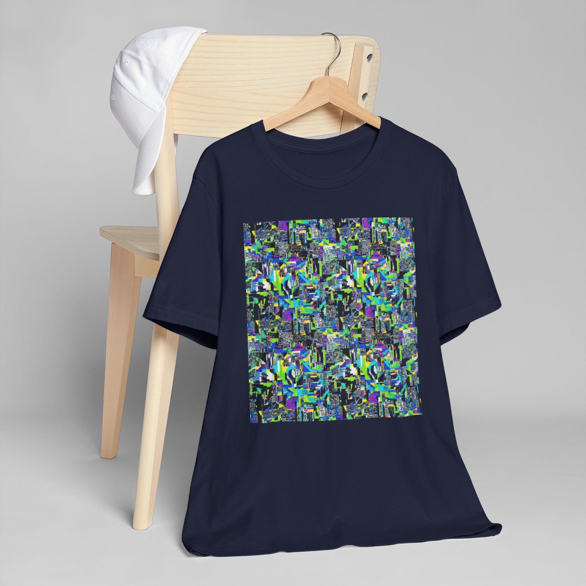 Abstract Neon Mosaic T-Shirt — Colorful Geometric Art Tee - Image 39