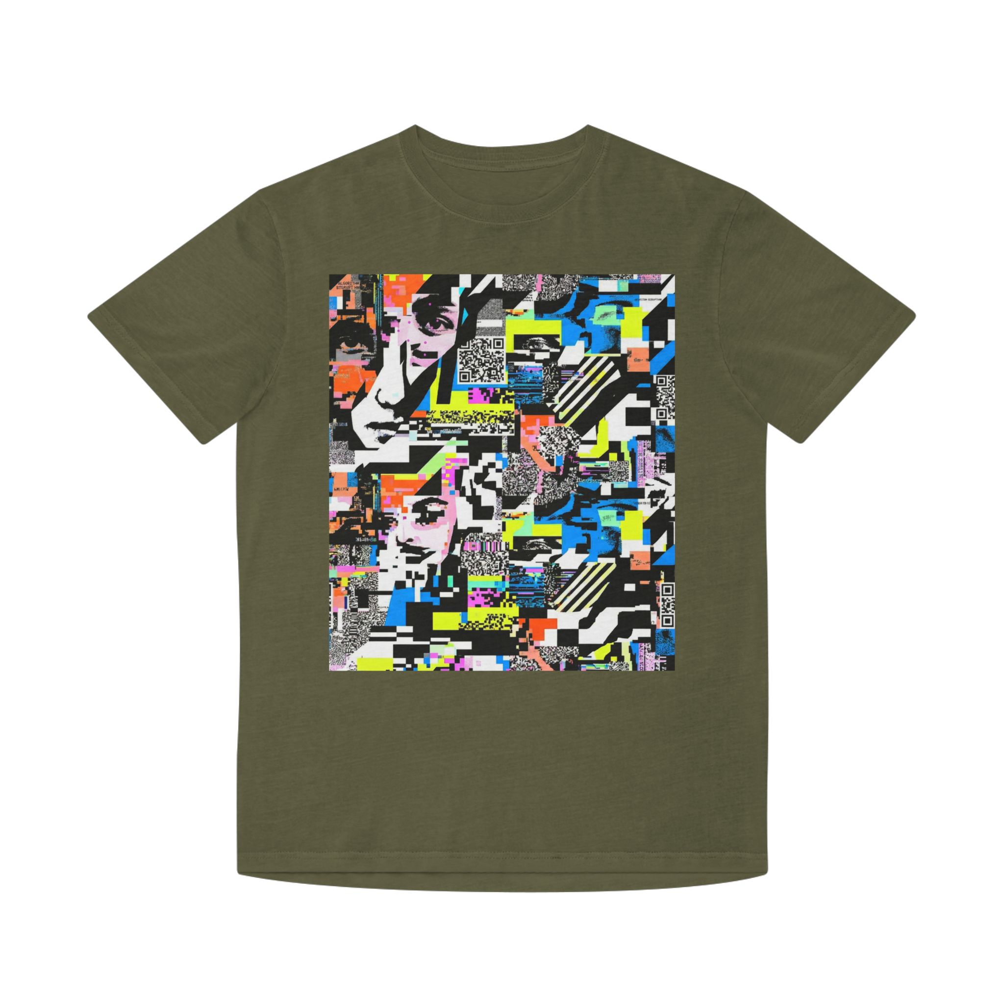 Graphic Tee — Retro Glitch Collage Art Shirt