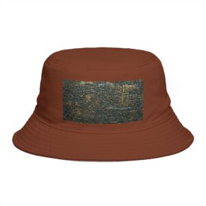 Rust Bucket Hat with Vintage Map Graphic — Explorer Travel Vibe