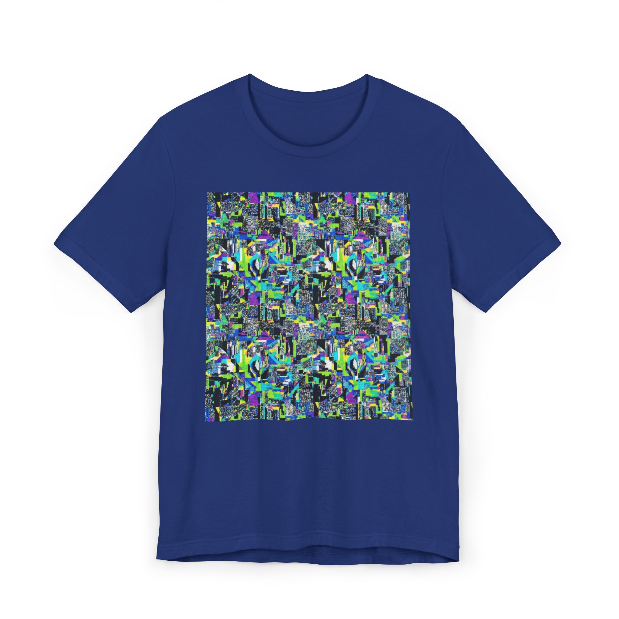 Abstract Neon Mosaic T-Shirt — Colorful Geometric Art Tee - Image 29