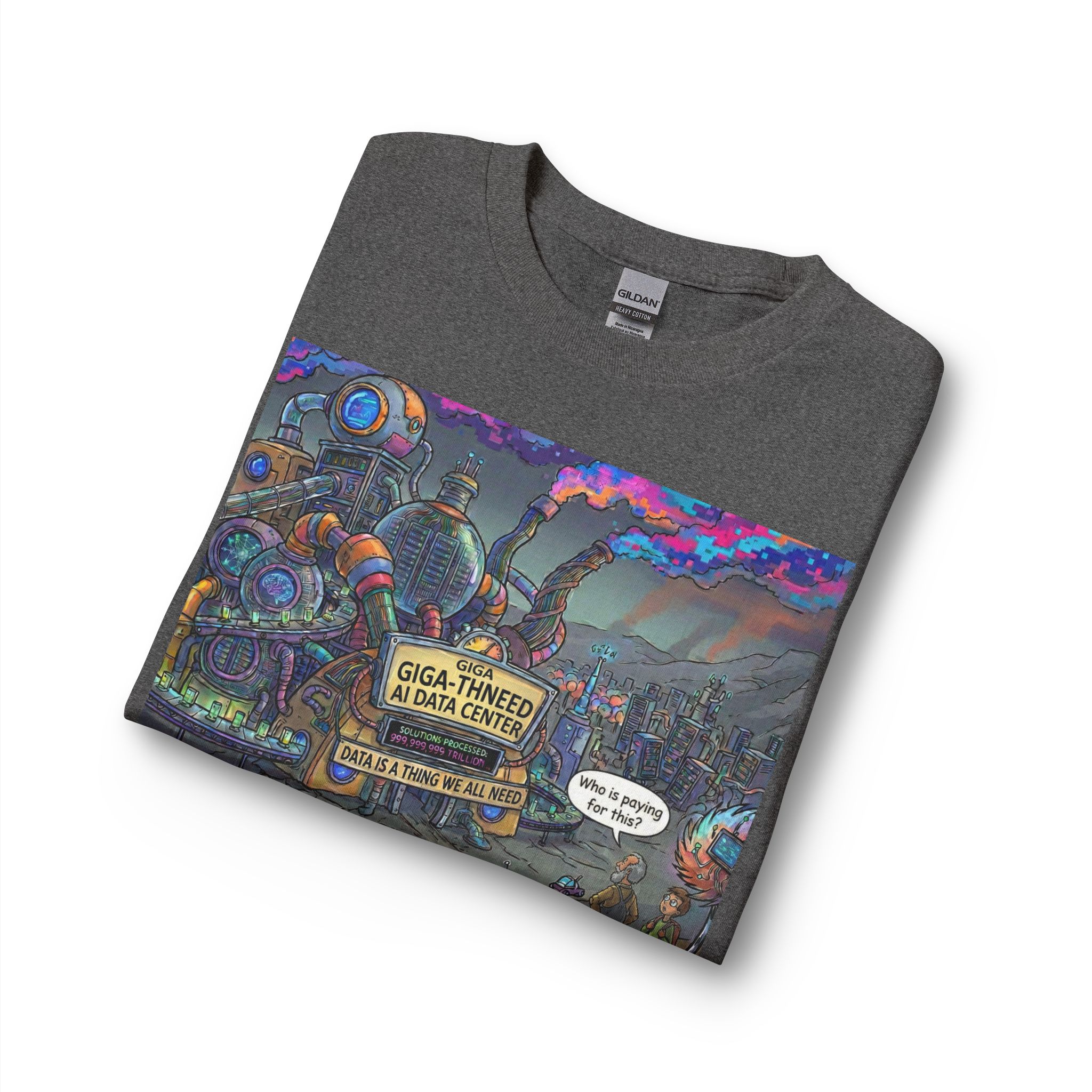 Long Sleeve T-Shirt — Retro Sci‑Fi 'Who is Paying for This AI Data Center' Graphic - Image 23