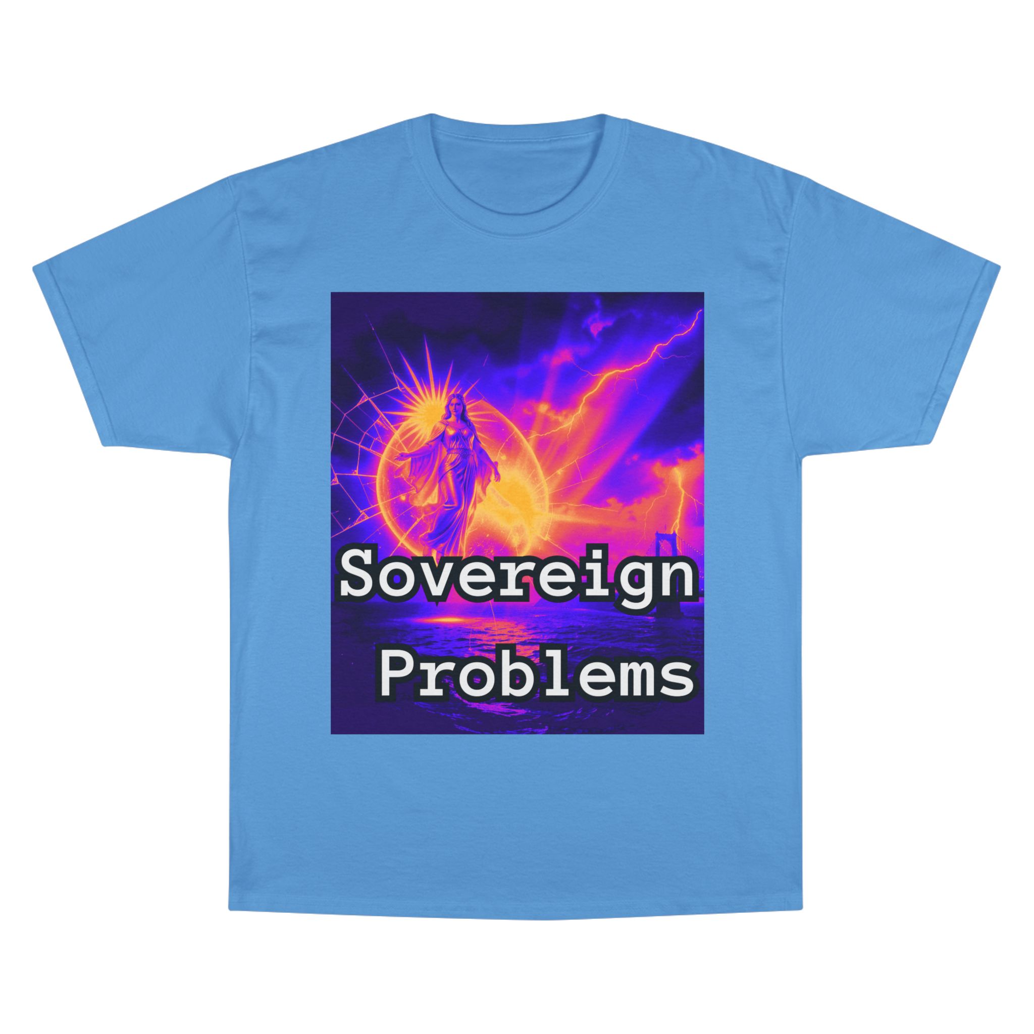 Sovereign Problems Champion T-Shirt — Neon Angel Graphic Tee - Image 7