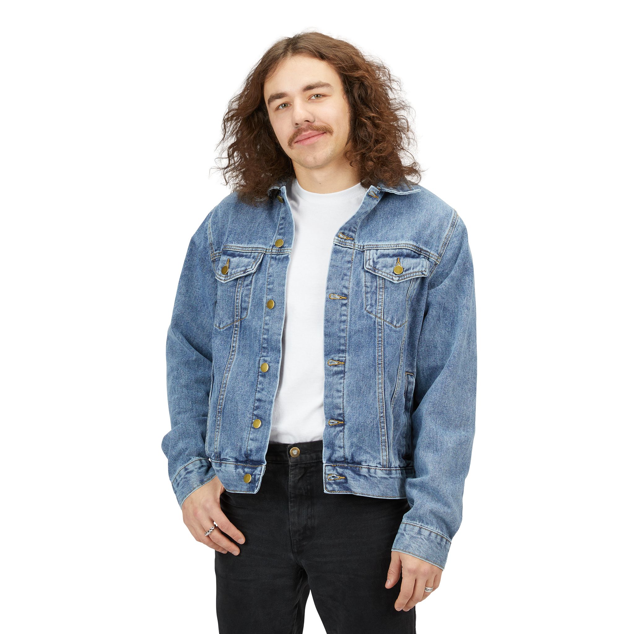 Denim Jacket — 'Invisible Ally' Back Print Guy Fawkes Graphic - Image 3
