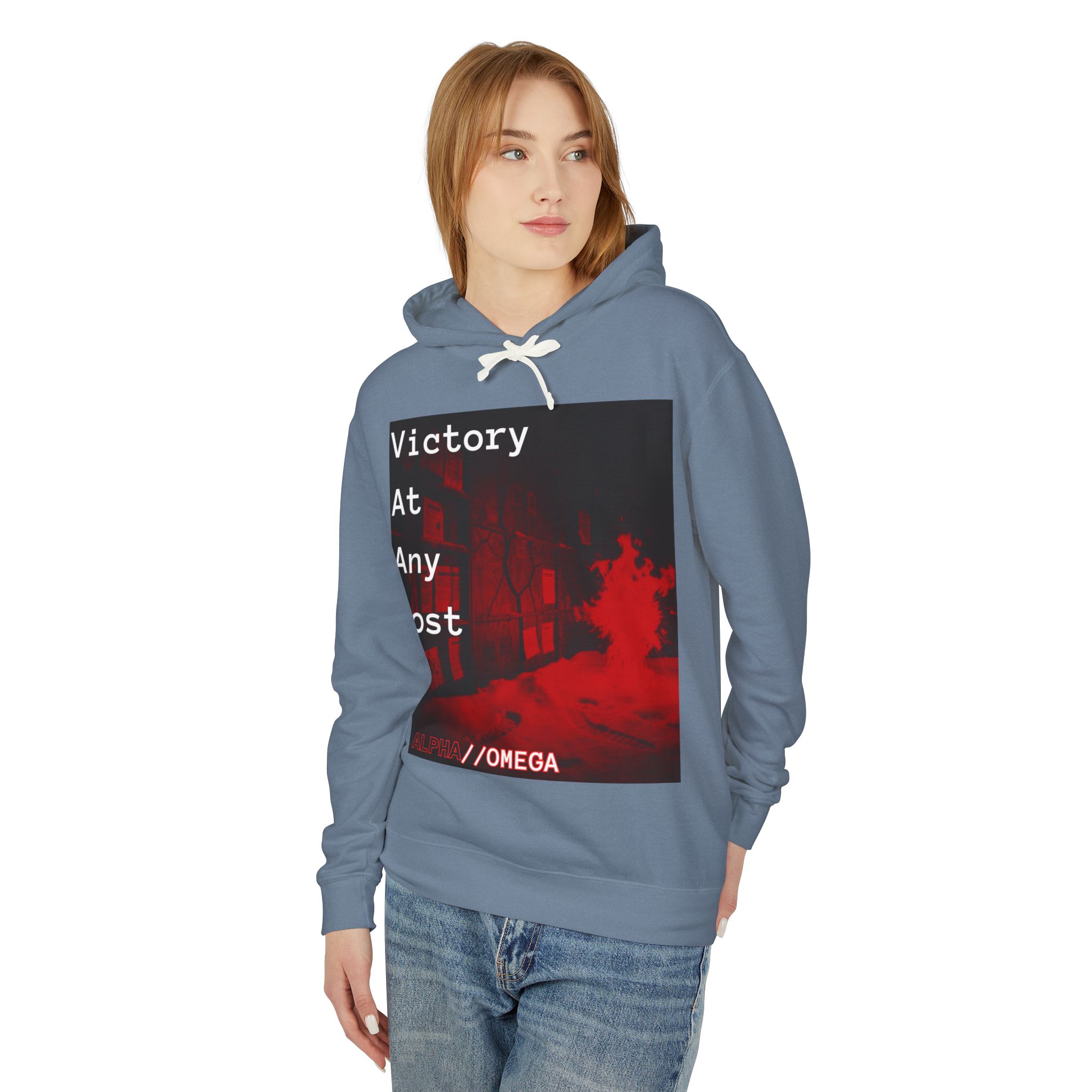 Victory At Any Cost Hoodie — //OMEGA Red Graphic Pullover - Image 35