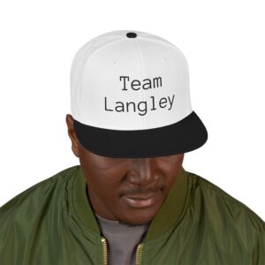 Embroidered Snapback Hat — 'Team Langley' Adjustable Flat-Brim Cap