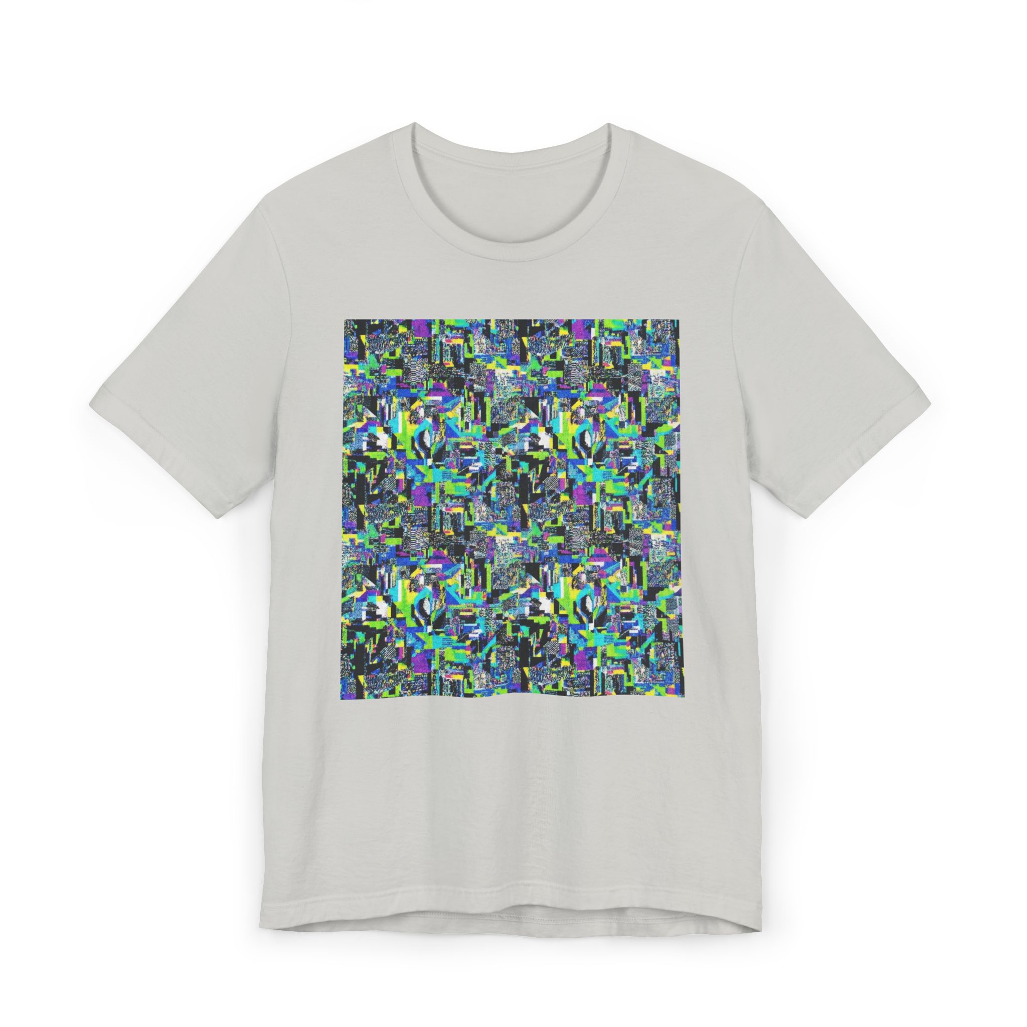 Abstract Neon Mosaic T-Shirt — Colorful Geometric Art Tee - Image 17