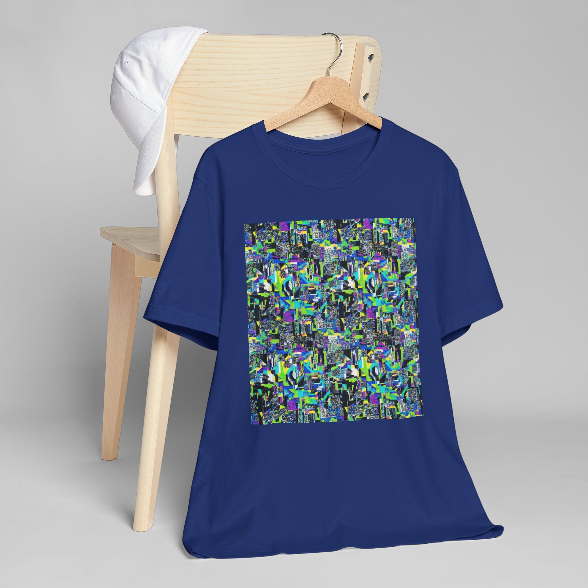 Abstract Neon Mosaic T-Shirt — Colorful Geometric Art Tee - Image 31