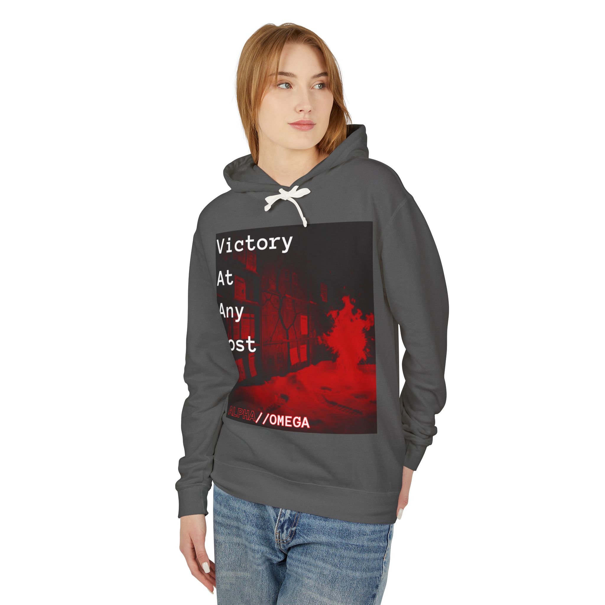 Victory At Any Cost Hoodie — //OMEGA Red Graphic Pullover - Image 23