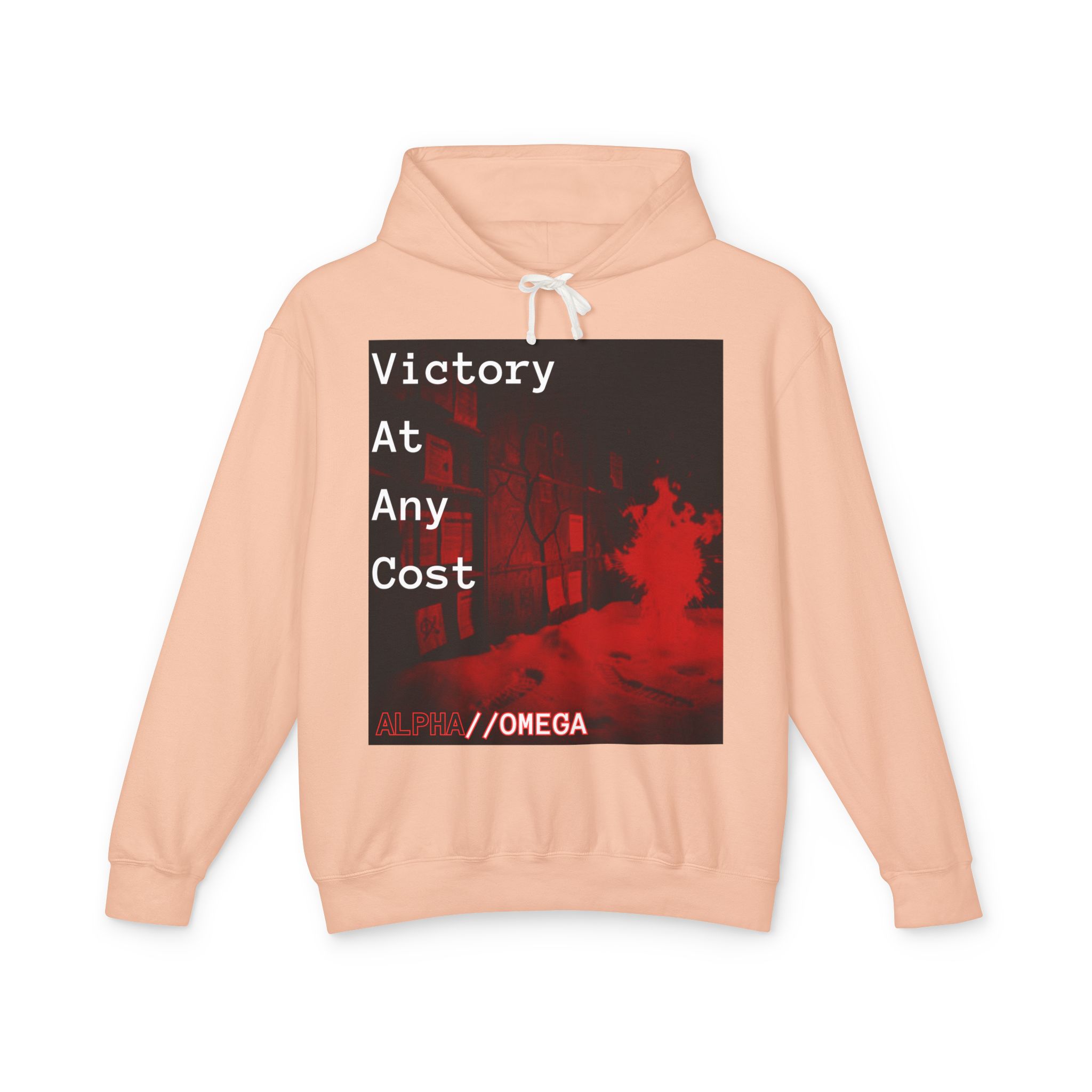 Victory At Any Cost Hoodie — //OMEGA Red Graphic Pullover - Image 17