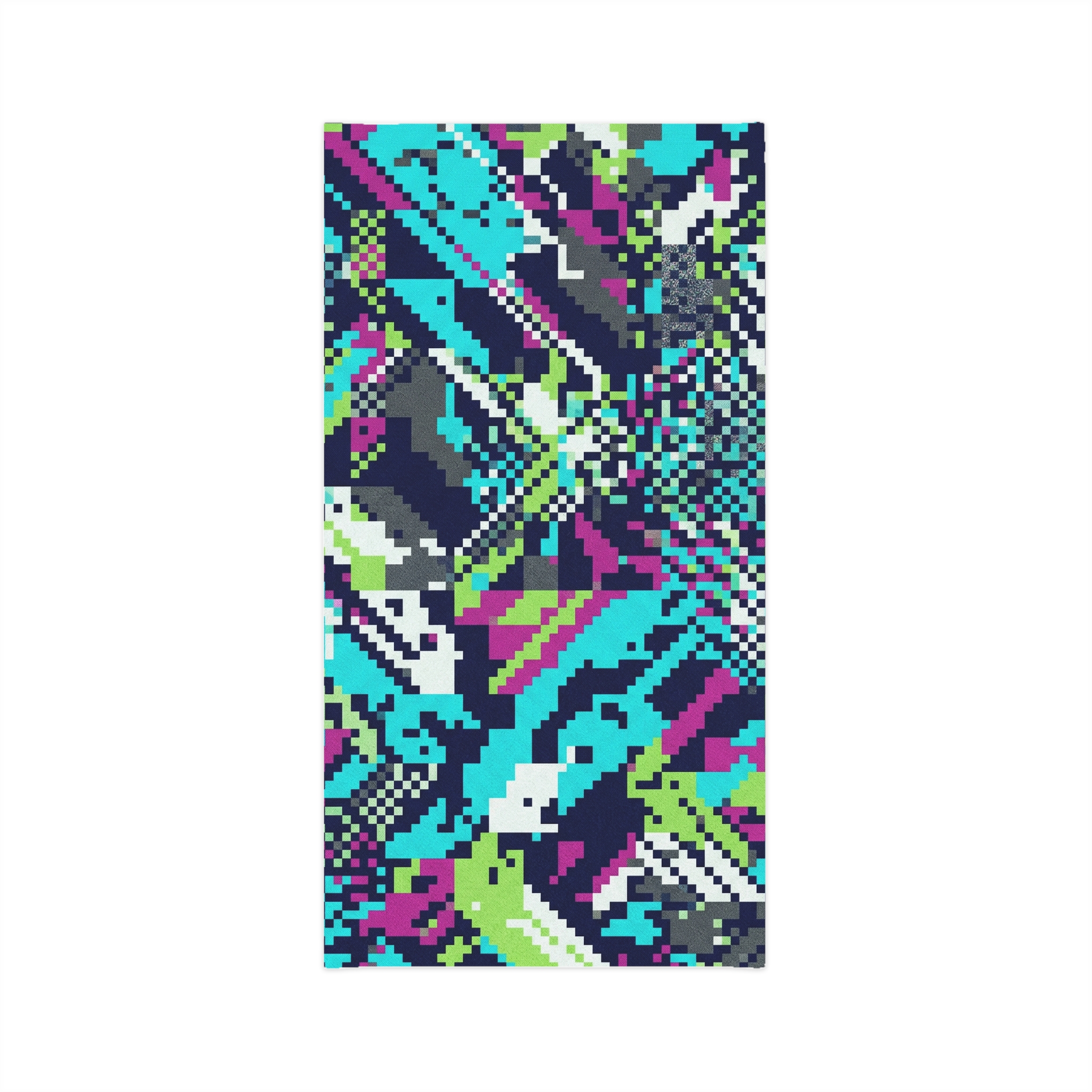 Abstract Pixel Camo Neck Gaiter — Neon Blue & Purple Lightweight Face Tube - Image 2