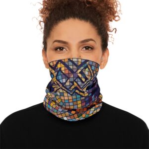 Neck Gaiter — Mosaic Pixel Star Pattern Lightweight Face Tube