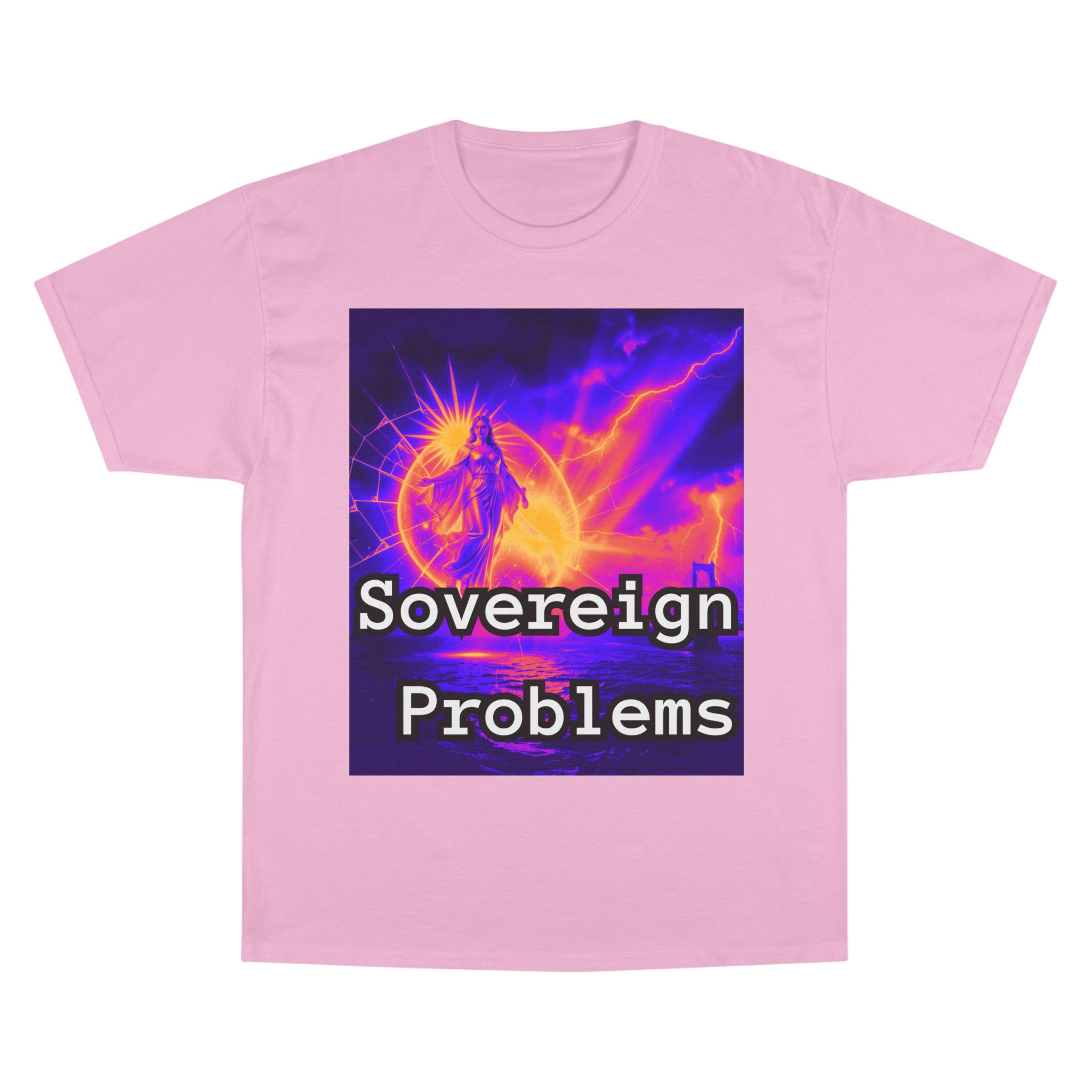 Sovereign Problems Champion T-Shirt — Neon Angel Graphic Tee - Image 8