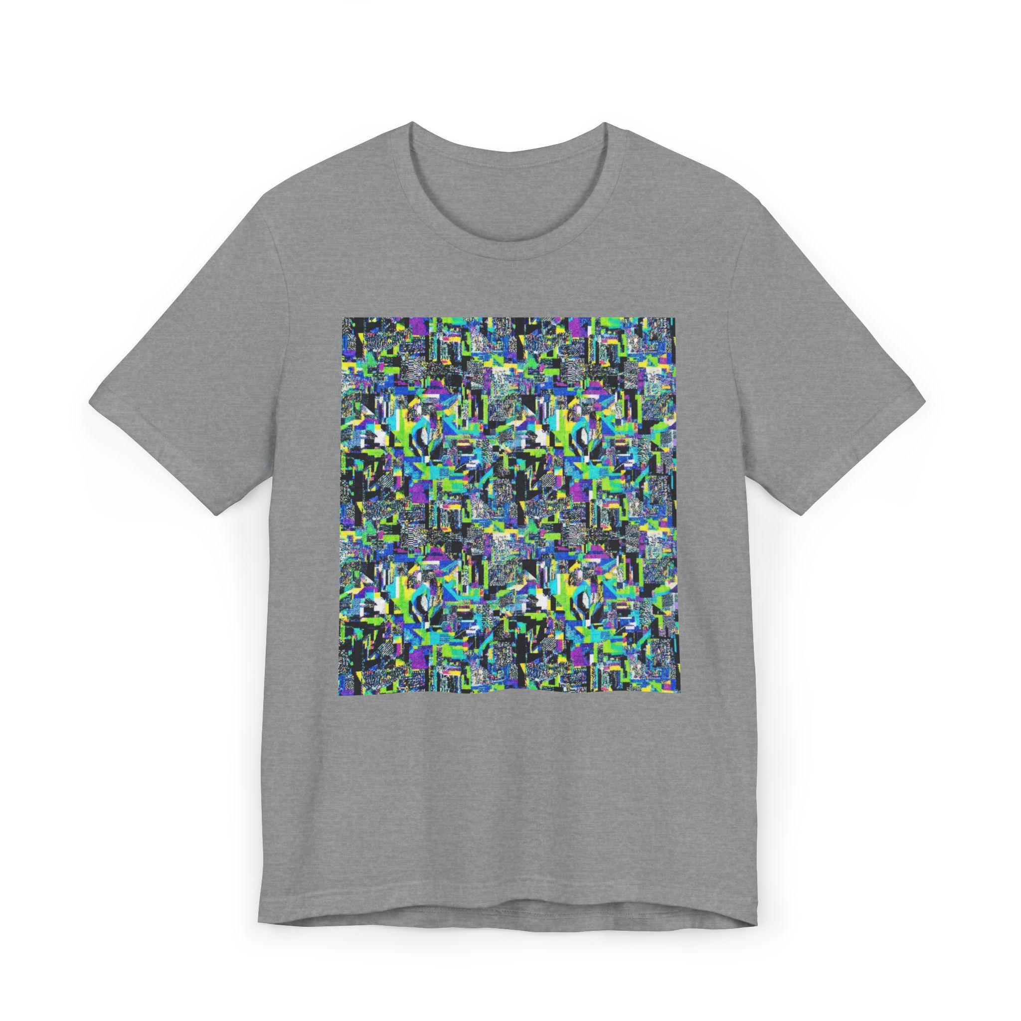 Abstract Neon Mosaic T-Shirt — Colorful Geometric Art Tee - Image 9
