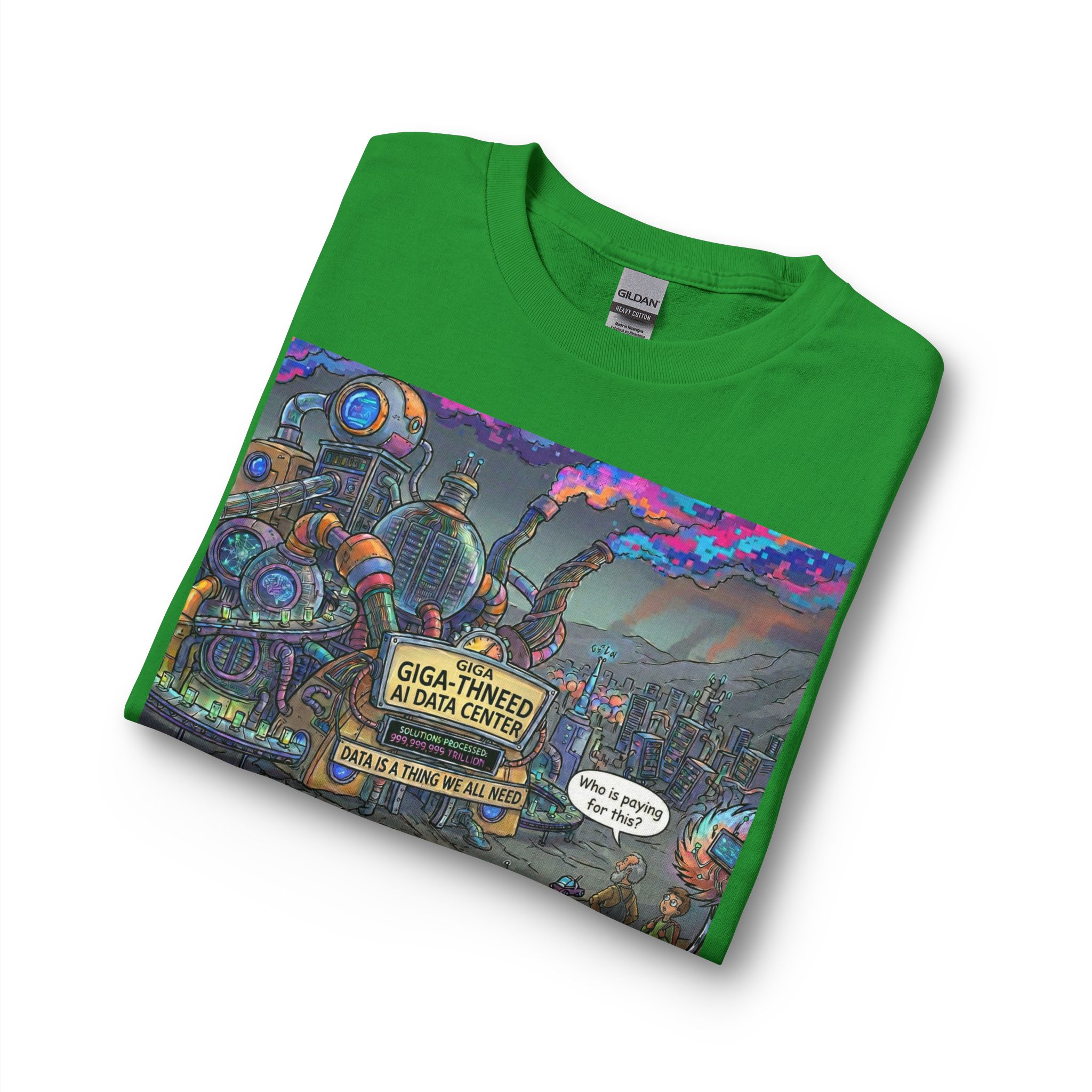 Long Sleeve T-Shirt — Retro Sci‑Fi 'Who is Paying for This AI Data Center' Graphic - Image 27
