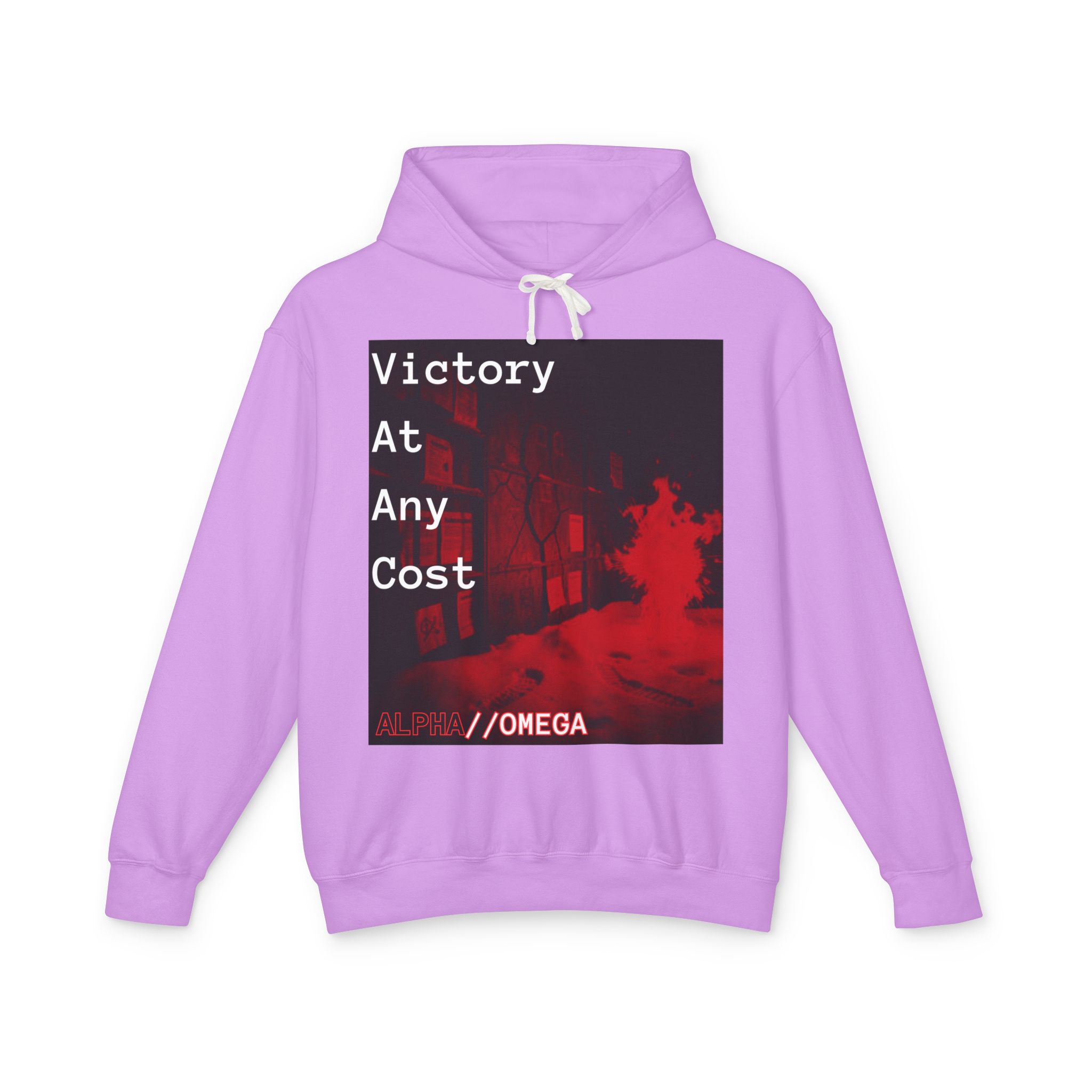 Victory At Any Cost Hoodie — //OMEGA Red Graphic Pullover - Image 13