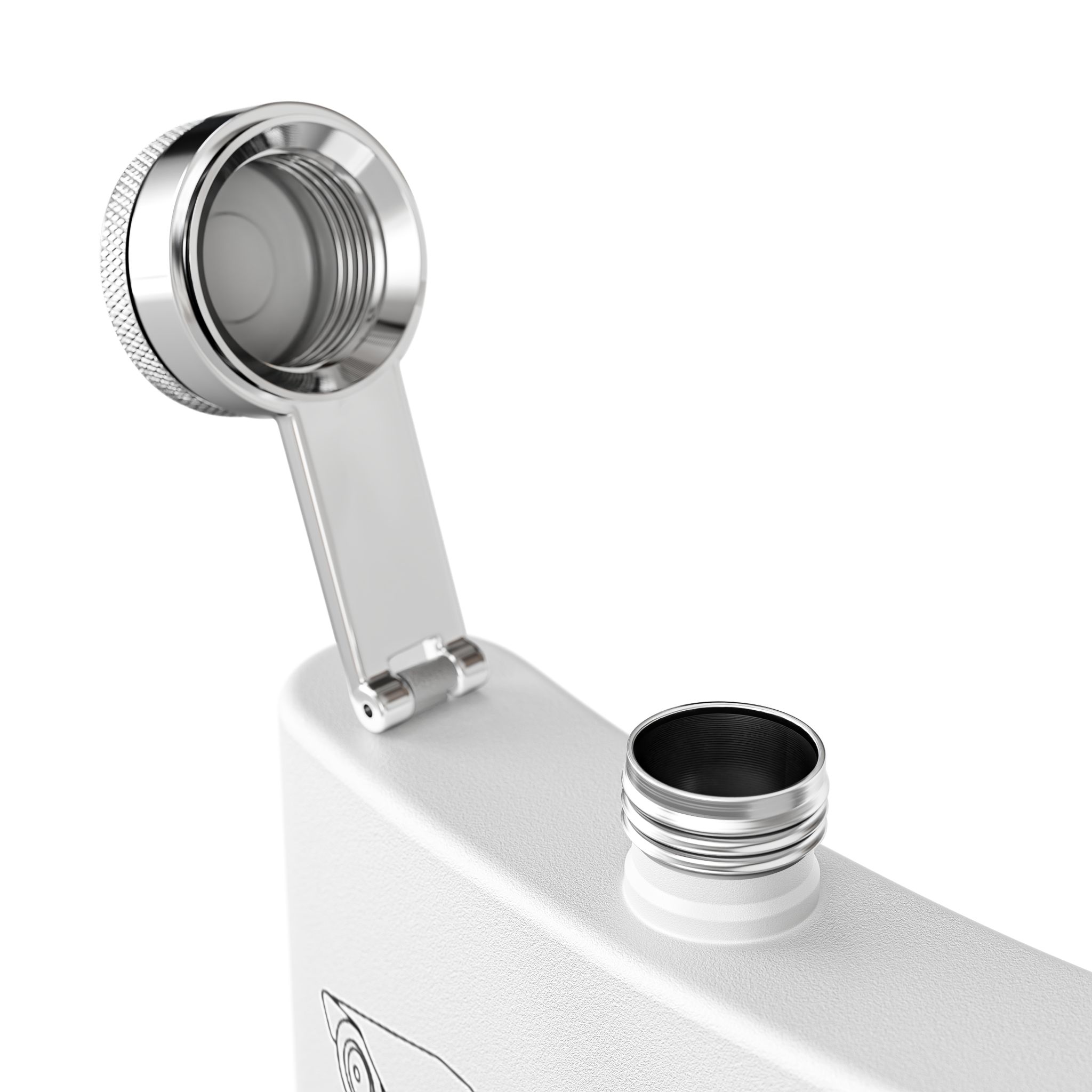Surveillance Camera "You Are Not Alone" 6oz Stainless Steel Flask - Image 3