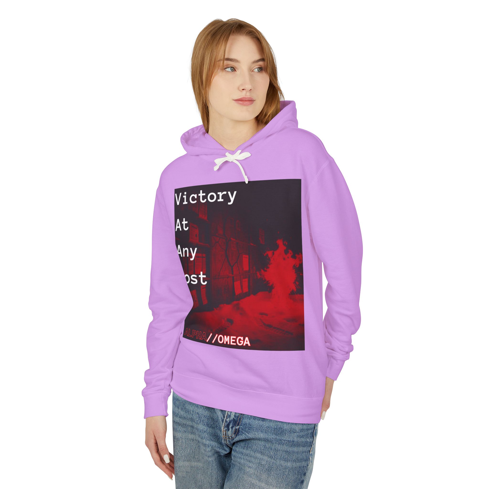 Victory At Any Cost Hoodie — //OMEGA Red Graphic Pullover - Image 15