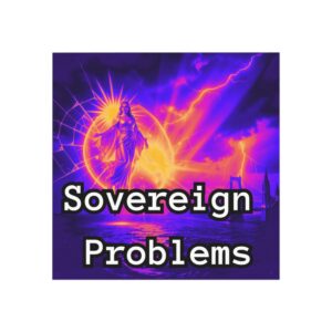 Sovereign Problems Square Magnet — Neon Sovereign Problems Goddess Lightning Design