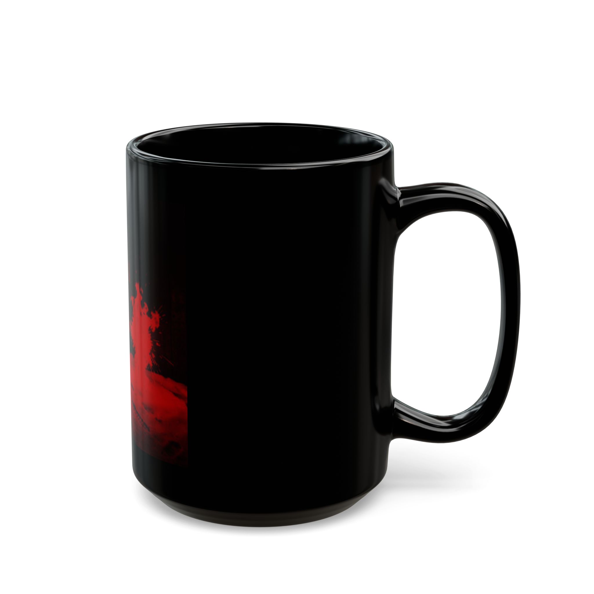 Victory At Any Cost Black Mug — Red Smoke Graphic Coffee Cup - Image 10