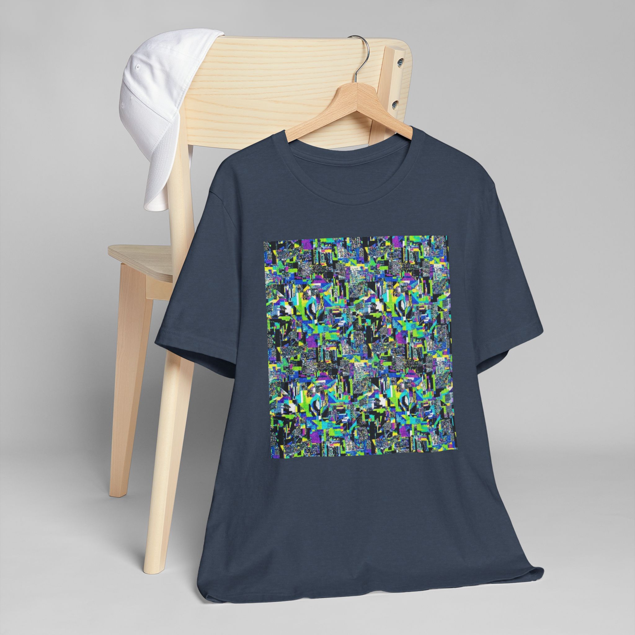 Abstract Neon Mosaic T-Shirt — Colorful Geometric Art Tee - Image 27