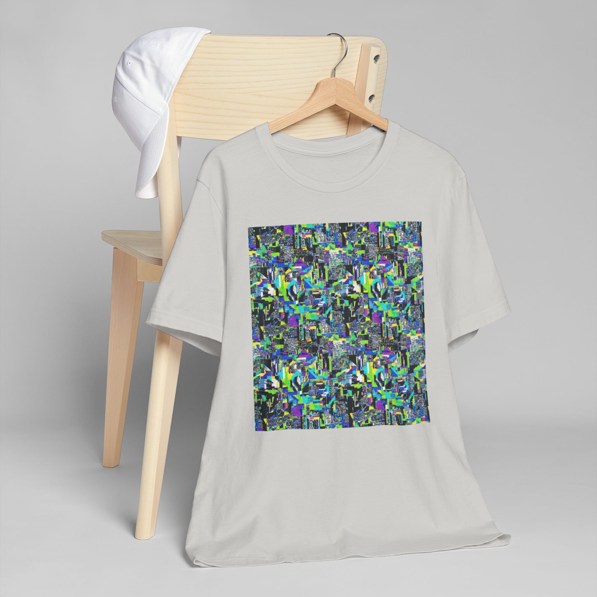 Abstract Neon Mosaic T-Shirt — Colorful Geometric Art Tee - Image 19