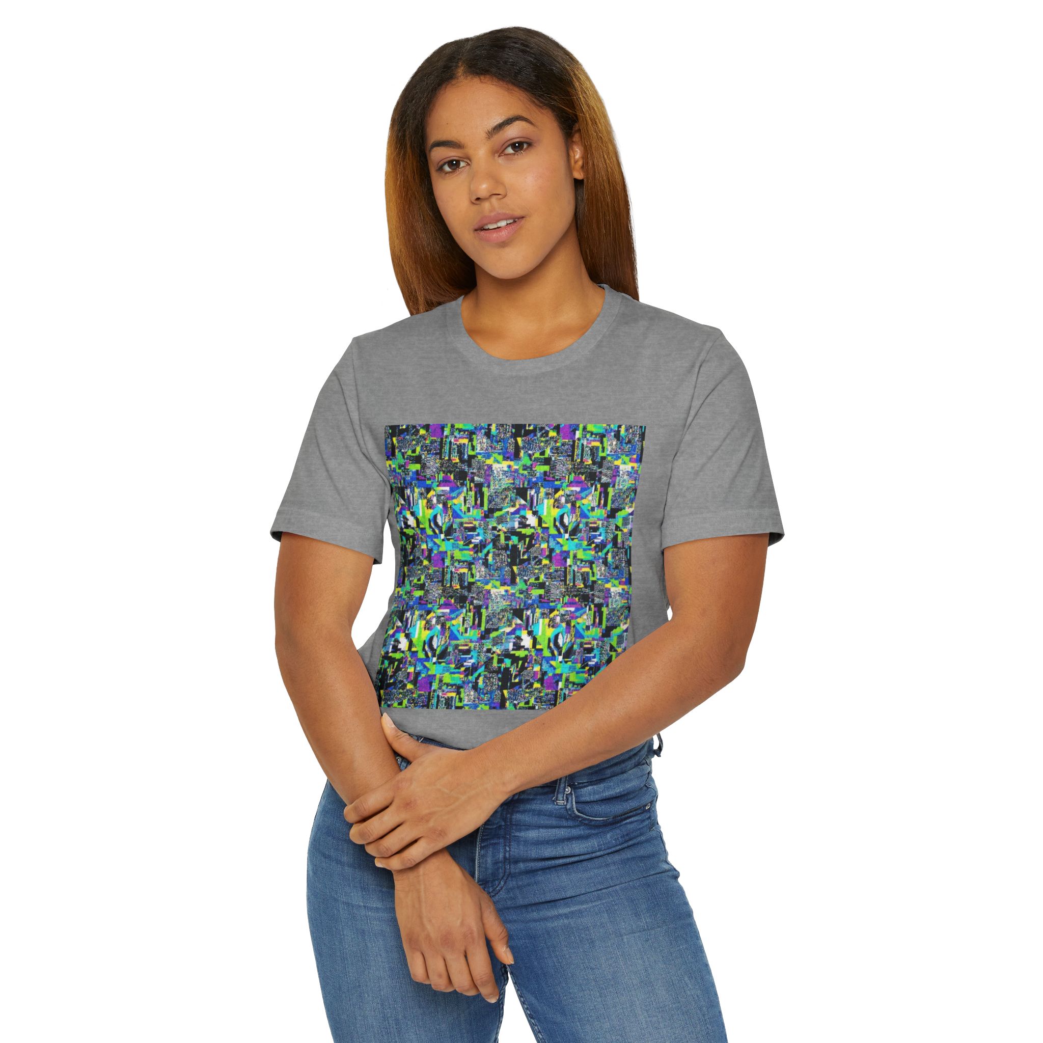 Abstract Neon Mosaic T-Shirt — Colorful Geometric Art Tee - Image 12