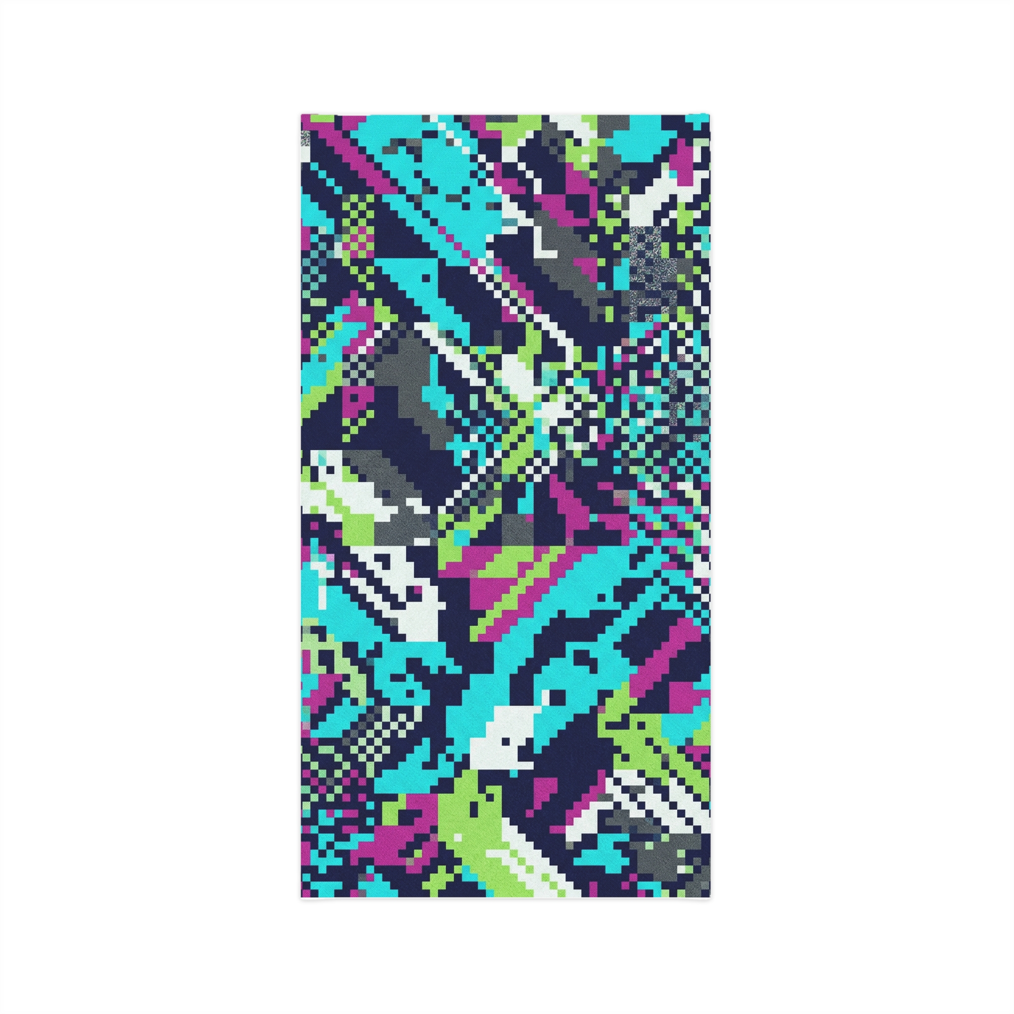 Abstract Pixel Camo Neck Gaiter — Neon Blue & Purple Lightweight Face Tube - Image 3