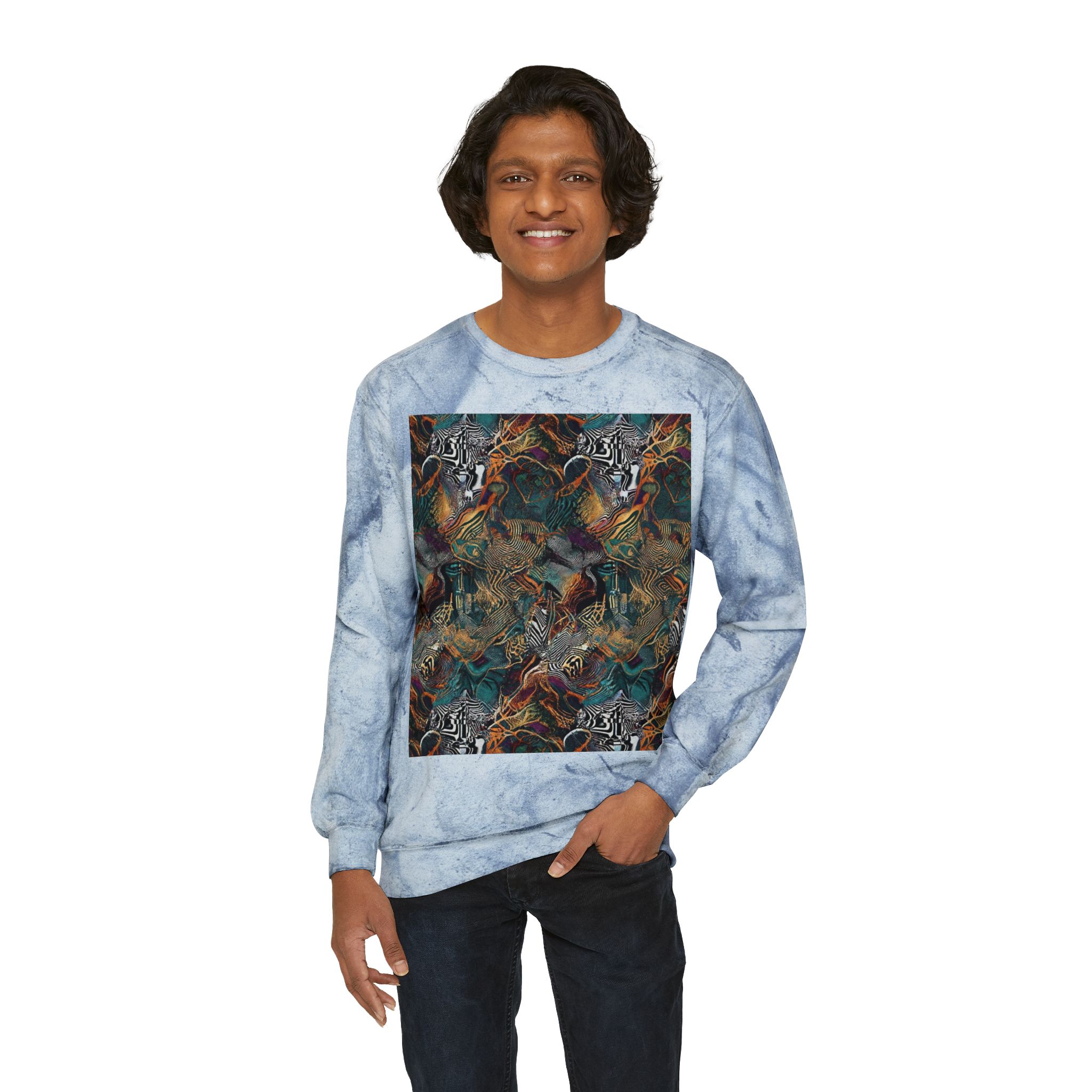 Marbled Abstract Crewneck Sweatshirt - Image 15