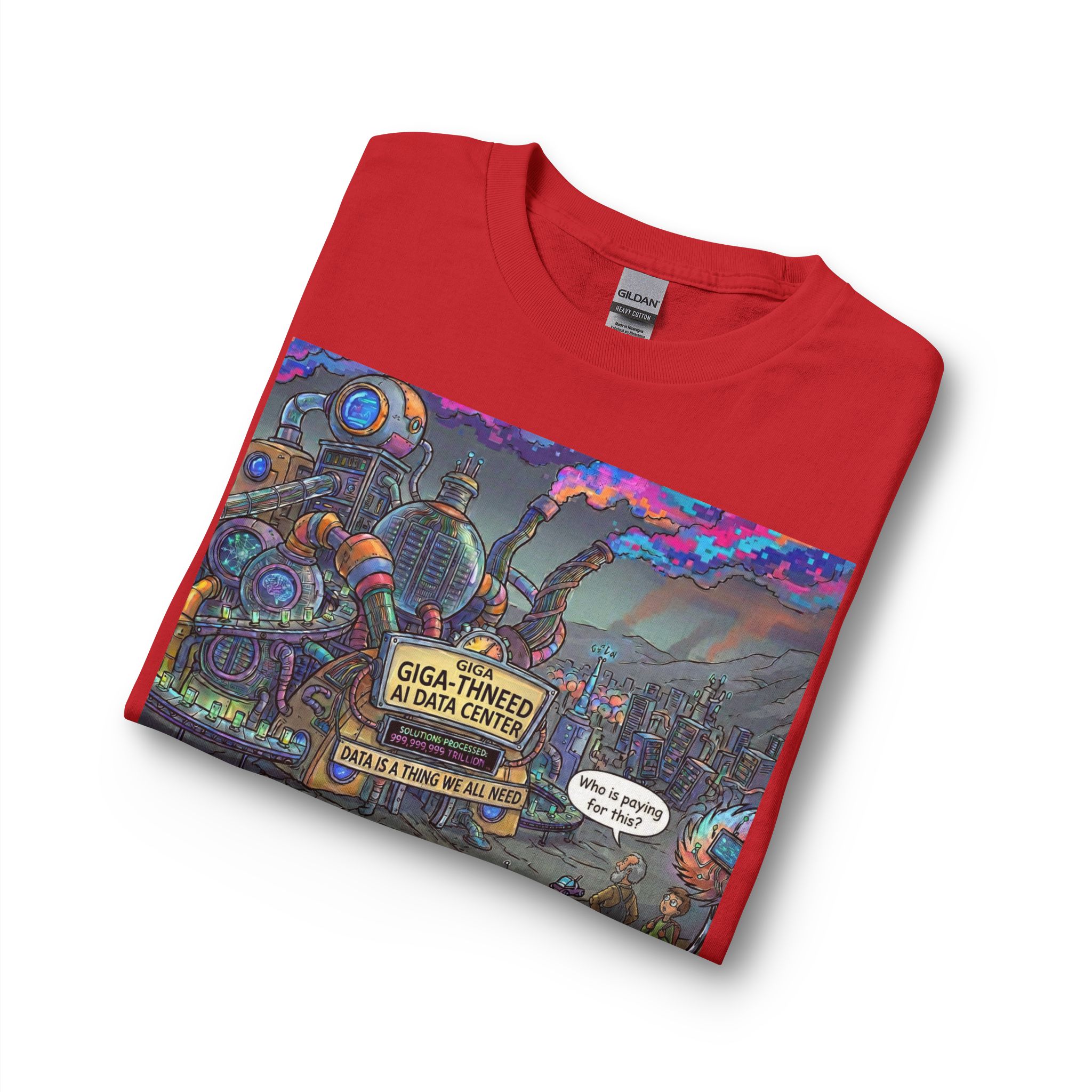 Long Sleeve T-Shirt — Retro Sci‑Fi 'Who is Paying for This AI Data Center' Graphic - Image 43
