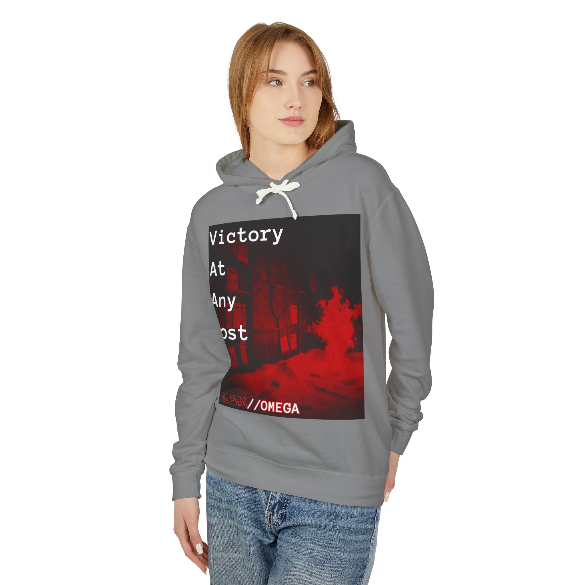 Victory At Any Cost Hoodie — //OMEGA Red Graphic Pullover - Image 31