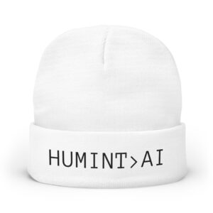 Humint > AI Embroidered Knit Beanie — Tech-Savvy Winter Hat for Data & AI Enthusiasts