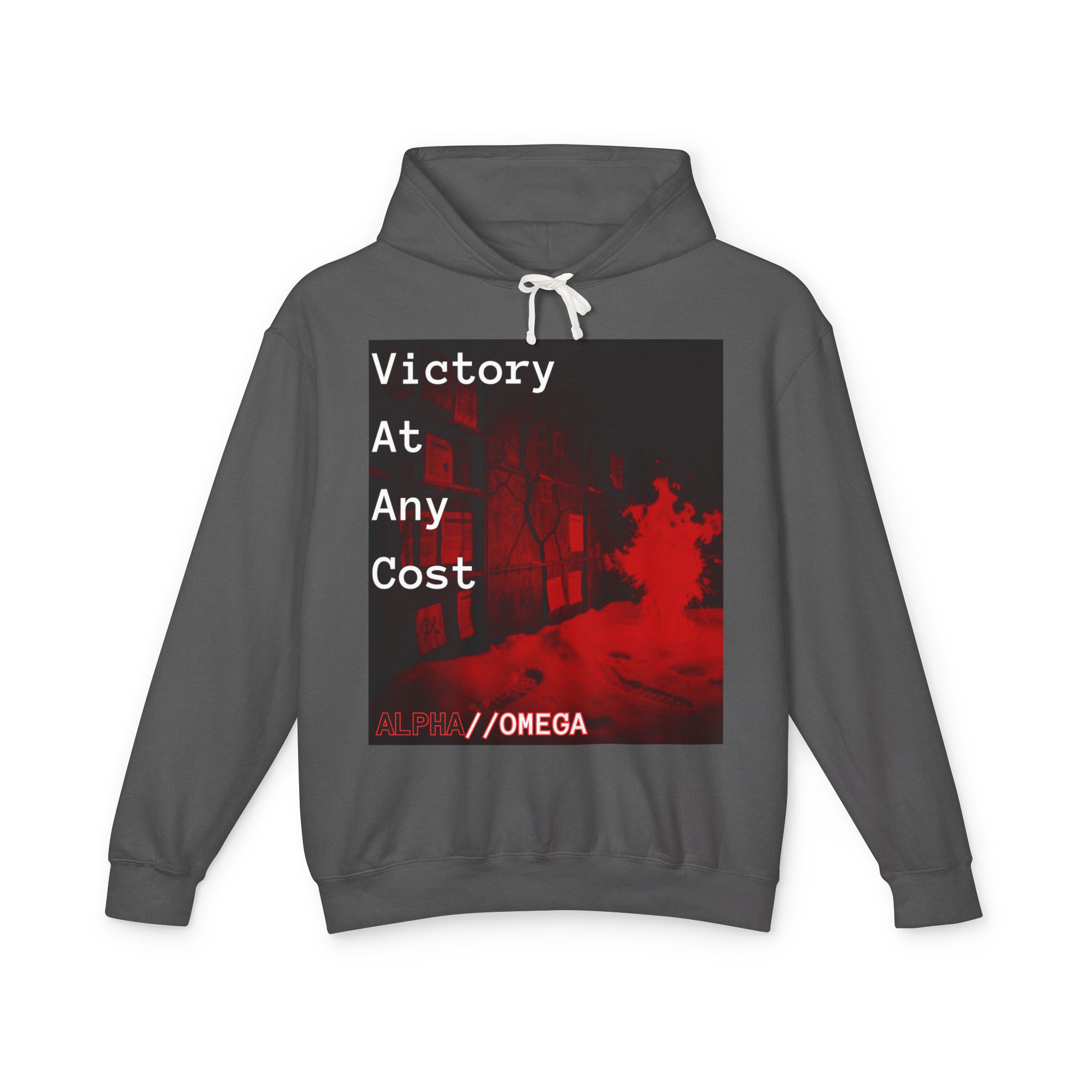 Victory At Any Cost Hoodie — //OMEGA Red Graphic Pullover - Image 21
